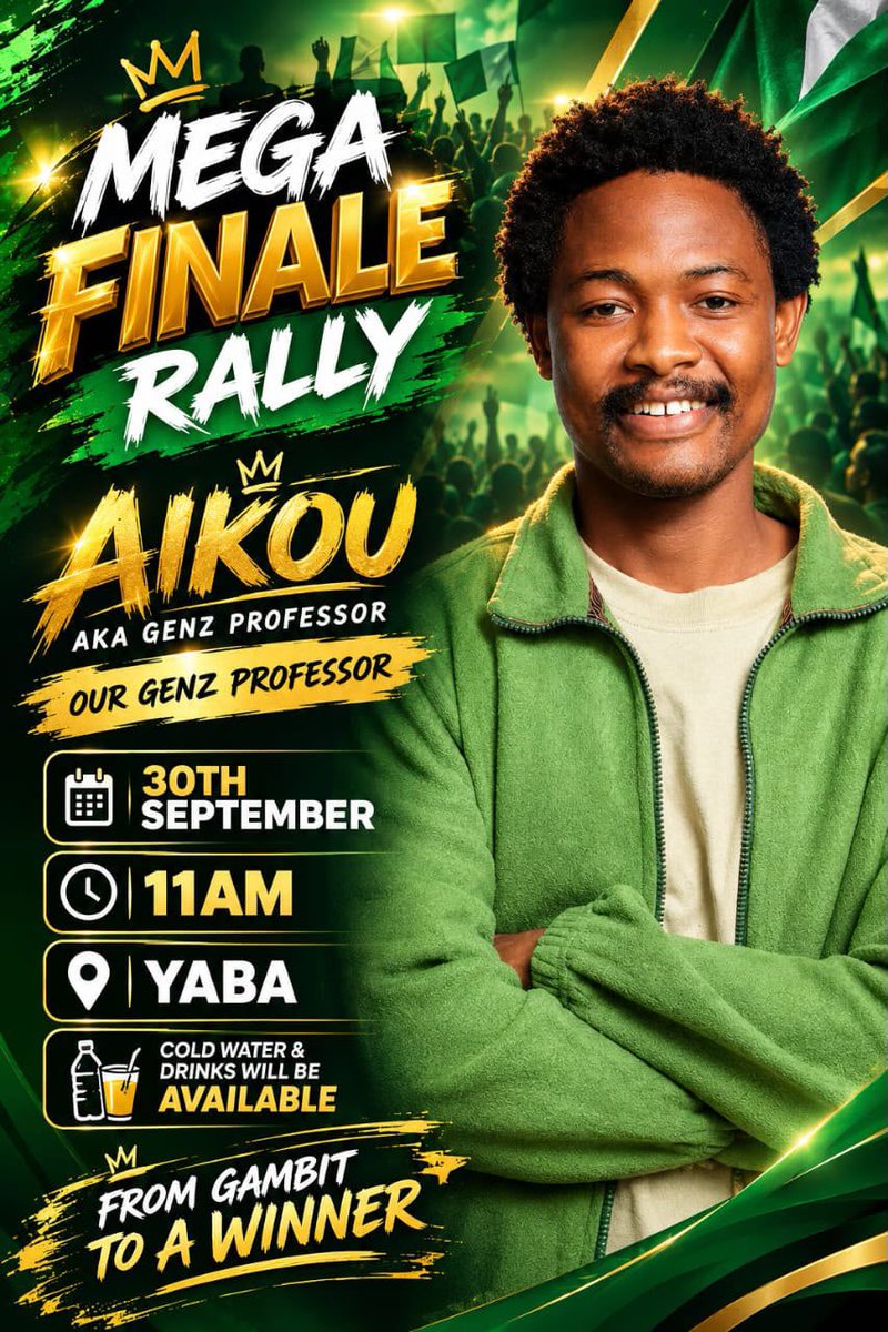 AikouUpdates's tweet photo. LAGOSSSS! 🔥🔥

It’s time to show up and show them how we do it! ❤️‍🔥

Let’s come out BIG for our Prof and make this rally one to remember! 🙌🏽🔥

Lagos, we outside! 🇳🇬

#LagosWeOutside #LagosRally #BBnaija #Aikou https://t.co/rzfmnSvnHt