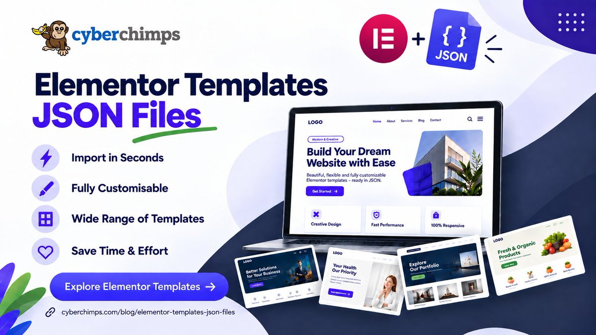 cyberchimps's tweet photo. Build faster with Elementor JSON templates. ⚡

Import ready-made designs, customise them to your needs, and save time rebuilding your website from scratch.

👉 

#Elementor #WordPress #WebDesign https://t.co/pJXZmqY3uV