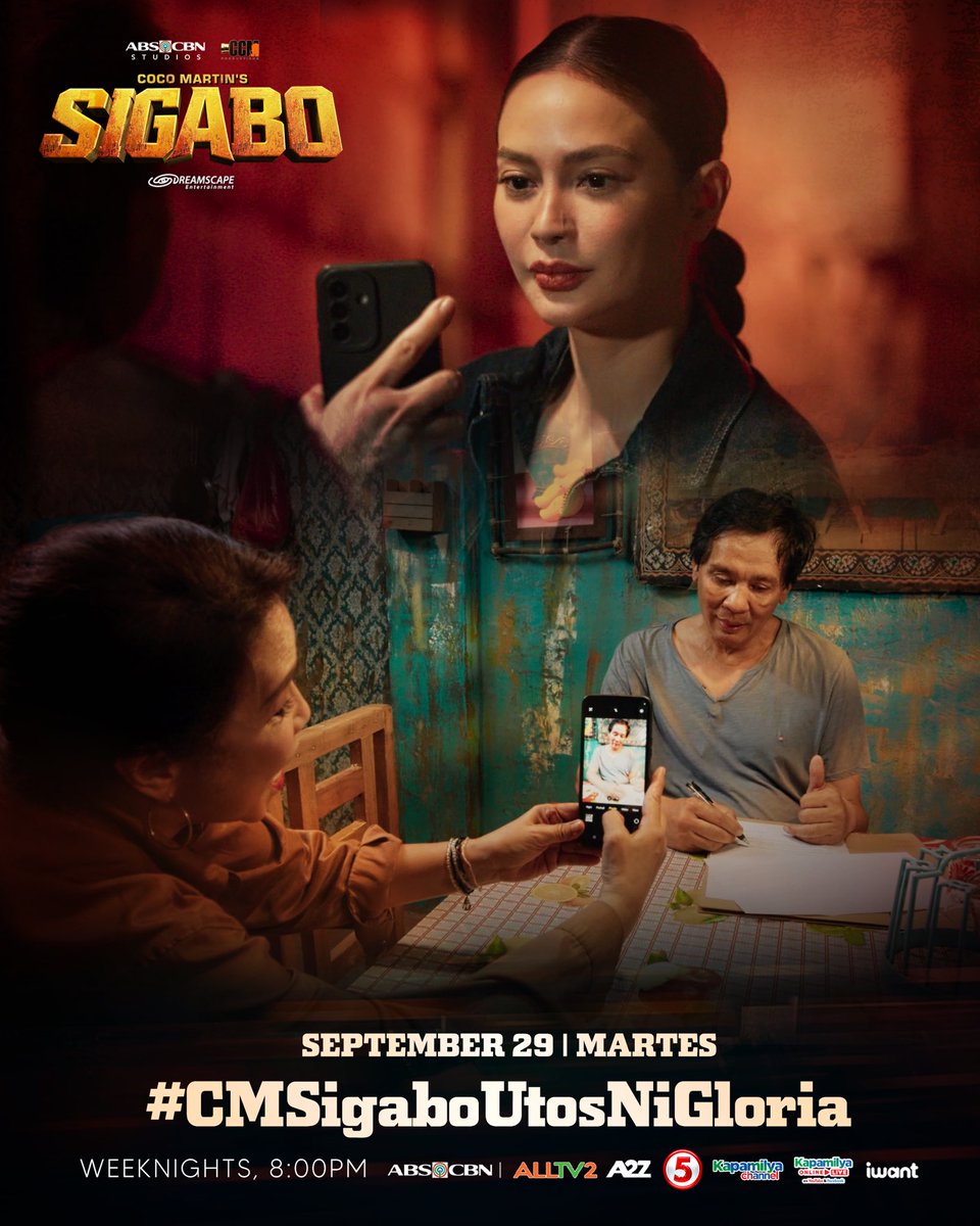 DreamscapePH's tweet photo. Sukdulan na ang masamang plano ni Betchay! Tutukan sa #CMSigaboUtosNiGloria 🔥

Coco Martin’s Sigabo, gabi-gabi, 8:00PM sa ABS-CBN sa AllTV2, A2Z, Kapamilya Channel, Kapamilya Online Live sa Facebook at Youtube, iWant at mapapanood din sa TV5! https://t.co/UxqplQSHRo