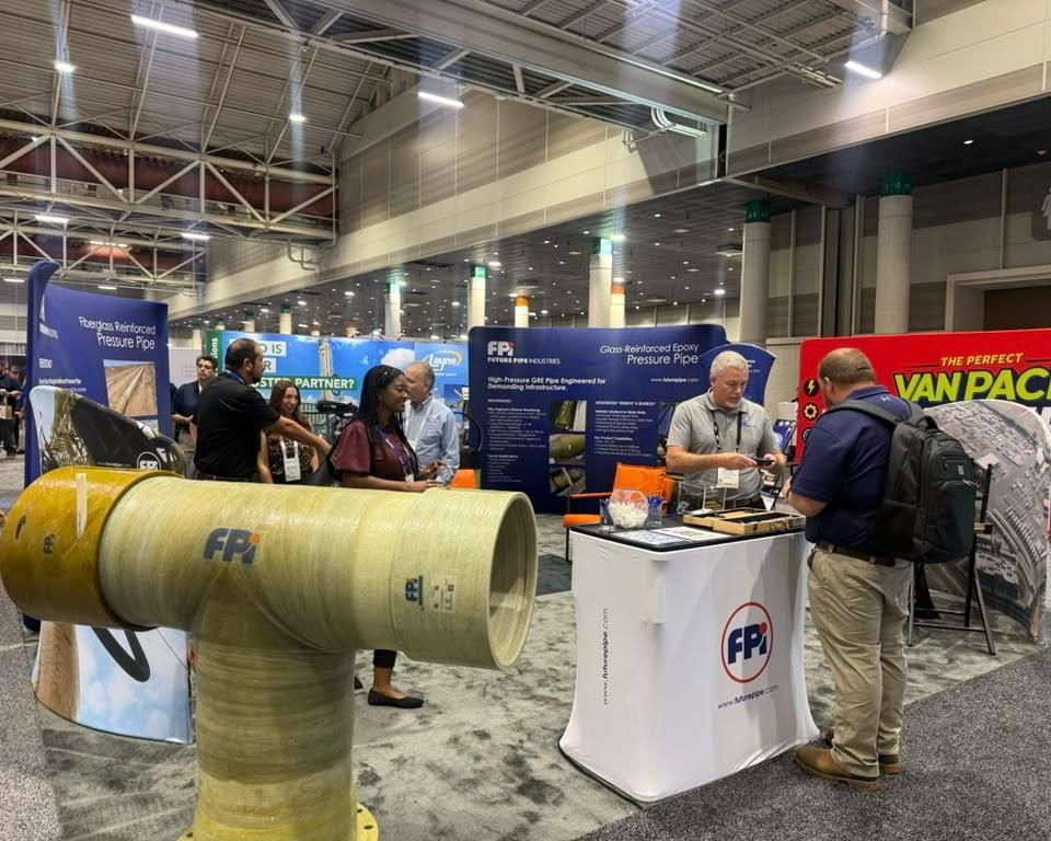 futurepipe's tweet photo. 🇺🇸 Strong interest at #WEFTEC2026! Showcasing FIBERSTRONG® composite pipes for microtunneling and jacking. Booth 8919.
#FPI #CompositePipes #WaterInfrastructure https://t.co/tazeVIOluW