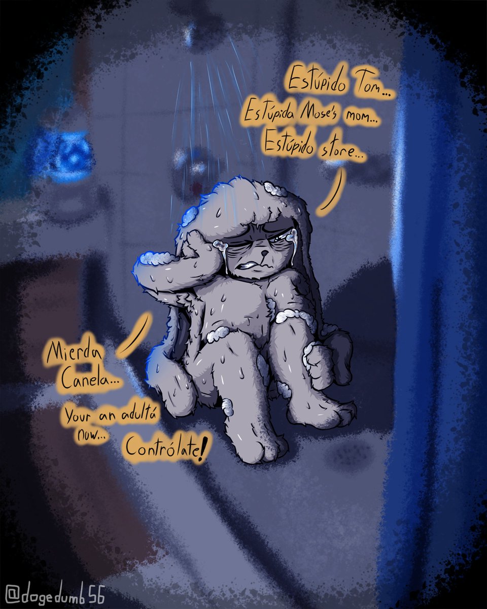 dogedumb56's tweet photo. She's crying! Nooo! I think she doesn't do that a lot... If only you knew... then maybe you could comfort her... because you didn't peek right? Canela by: @Inker_comics! https://t.co/97n9Us1HgU