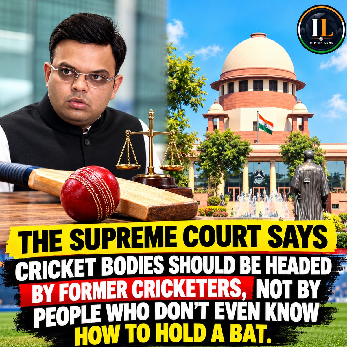 Kumarjyoti49291's tweet photo. The Supreme Court has questioned the way cricket bodies are run, stating that such organisations should be led by former cricketers rather than people who are unfamiliar with the game. The remarks have reignited the debate over the experience, expertise and leadership of the Indian cricket administration.
#supremecourt #indiancricket #cricketindia #bcci #cricketnews #SportsNews