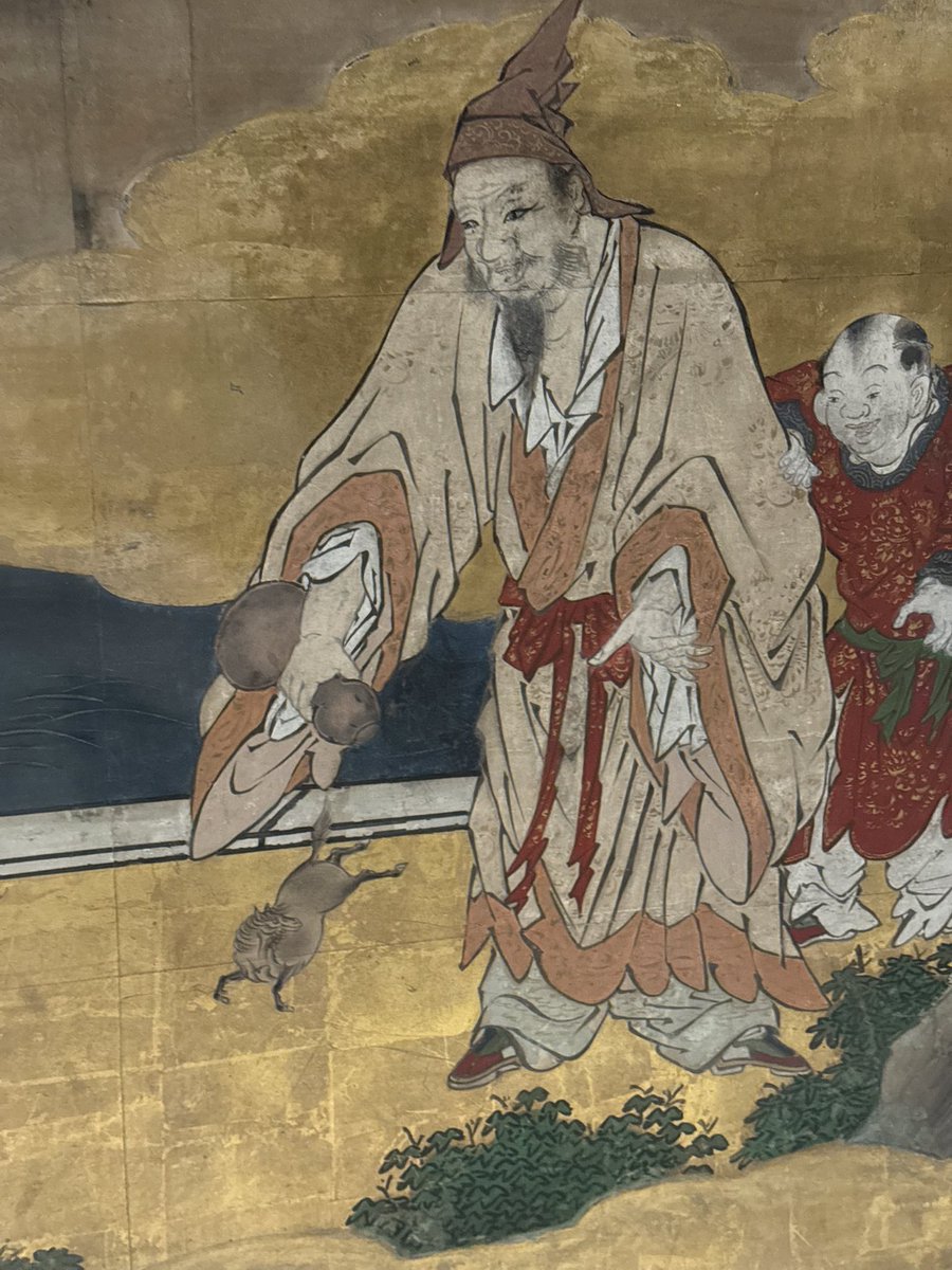 Syoh_Say's tweet photo. 『大英博物館日本美術コレクション 百花繚乱』観てきた！

蒔絵の櫛箱から、屏風絵に目玉の襖絵、そして浮世絵まで、室町以降の日本美術の大まかな流れが掴めた
良くも悪くも、流石大英博物館というラインナップで観てて満足感は高かった
写真にある狩野派の襖絵は、秋冬の景物が描かれてて好きでした https://t.co/bwjEpI8akq