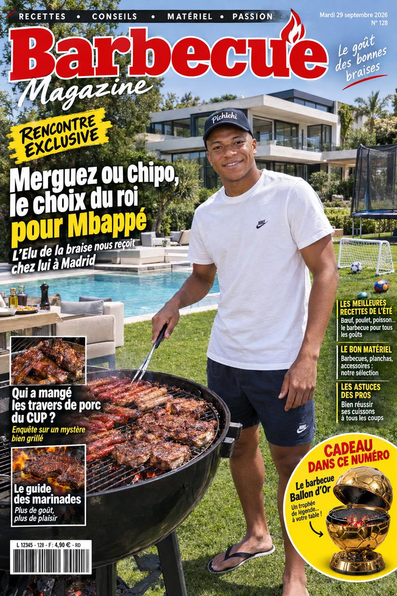 nikop17's tweet photo. 1️⃣ day, 1️⃣ interview

📰 Barbecue Magazine

#ballondor @ballondor #LeTiroirCaisseDeBondy #CeluiDontOnNeDoitPasPrononcerLeNom #Lélu #Mbappé @JosBov17 😉 https://t.co/5U29Db2W1x