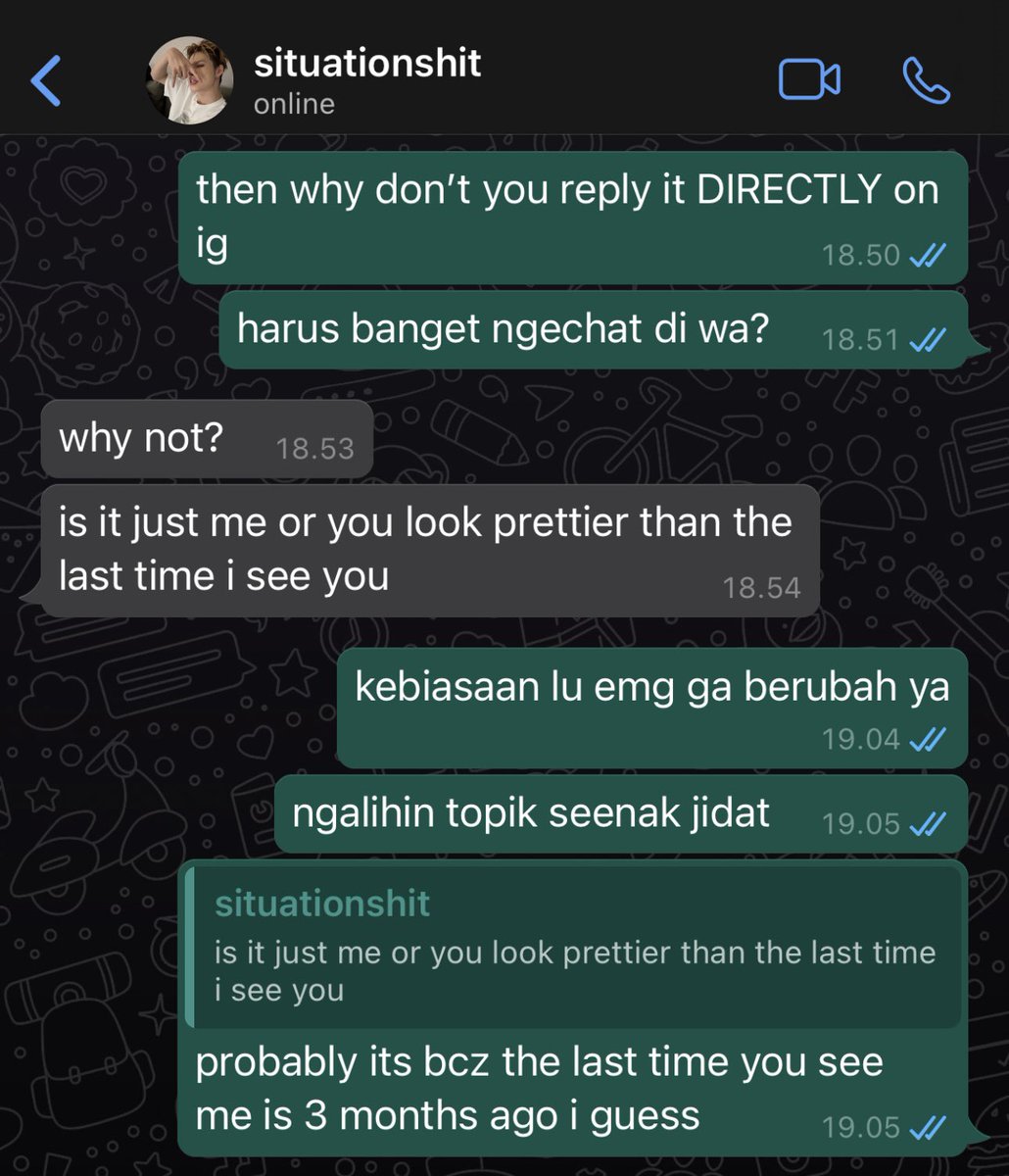 xemwrites's tweet photo. #niksun four tweets au #sunki π
CW β οΈ vulgar pics
vidcall sonoan dikit
β kegiatan orang ditinggal ldr situationshipnya apa ya? https://t.co/oweATmgrlQ