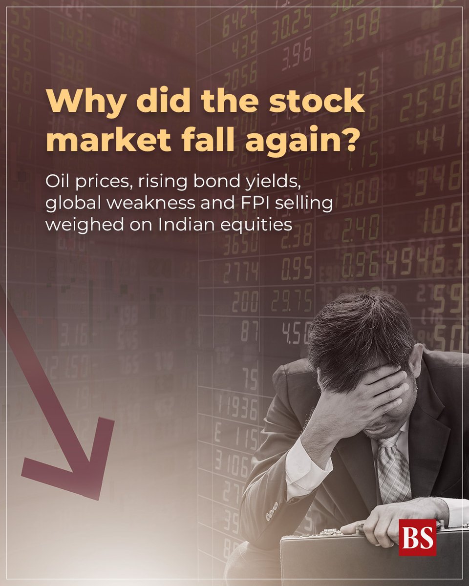 bsindia's tweet photo. #MarketsWithBS | Why is the #stockmarket sell-off deepening?
The #Sensex fell as much as 708 pts and the #Nifty50 dropped 210 pts as Indian equities extended their decline for a second straight session.
Here are the key factors weighing on markets π
@iam_sago #MarketCrash
https://t.co/RVcyw7hVkU