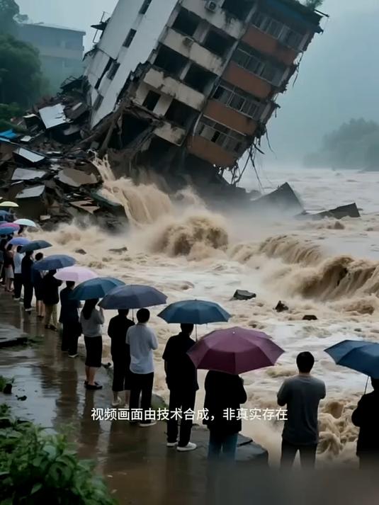 quix75410's tweet photo. A fierce flood surged, the embankment cracked, leaving chaos and panic. https://t.co/bImXaRIQ9m
