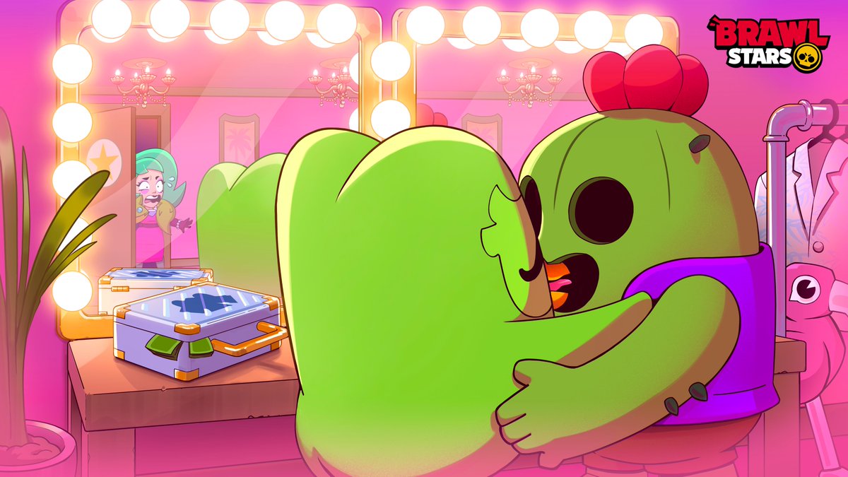 BrawlStars's tweet photo. Duo barks a lot but in the end he couldn't resist Spike's rizz 🫦🌵

#BrawlStars #Duolingo https://t.co/5wQoTR2N1R