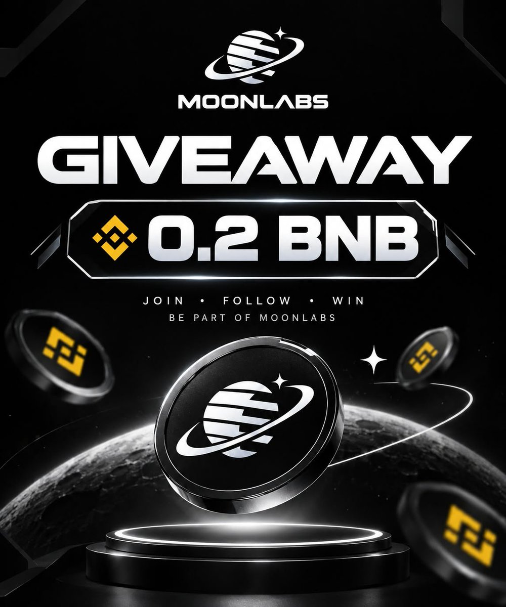 Moonlabsbsc's tweet photo. MOONLABS 赠礼活动现已开启！🌙

$MOON 即将上线交易所 —— 10 月 2 日！

🎁 奖品：0.2 BNB
参与方式：
✅ 关注 @MoonLabsbsc
🔁 转发置顶推文
💬 留下您的 BNB Chain 钱包地址

⏳ 别错过参与 $MOON 旅程的机会！
#MOON #MoonLabs #Giveaway #BNBChain #Crypto #MemeCoin https://t.co/x8BYEym9Fy
