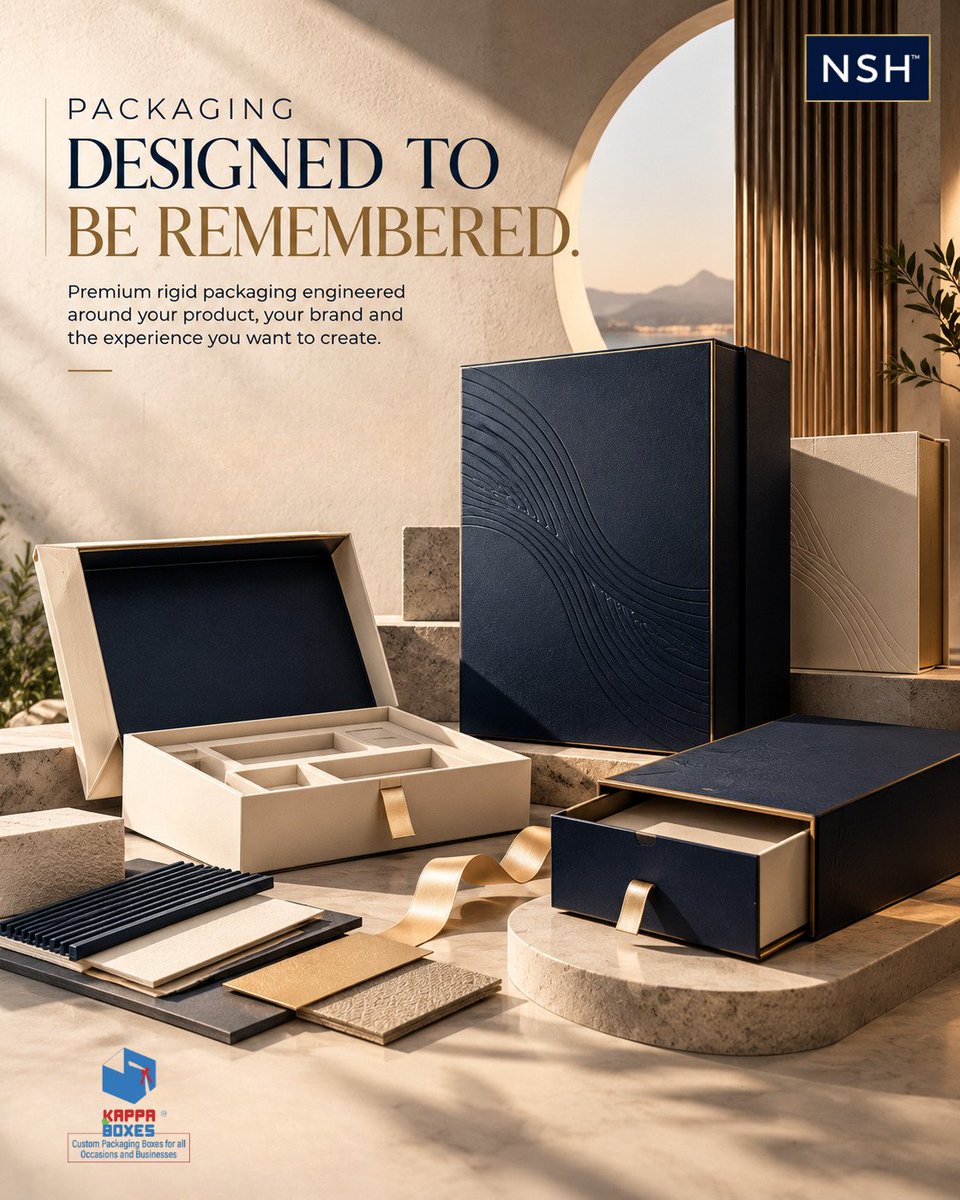 BoxesKappa32954's tweet photo. PACKAGING DESIGNED TO BE REMEMBERED.
#KappaBoxes #PremiumPackaging #LuxuryPackaging #CustomPackaging #RigidBoxes #CustomBoxes #PackagingDesign #PackagingSolutions #PremiumBoxes #LuxuryBoxes #BrandPackaging #CustomRigidBoxes #PackagingMatters #BrandExperience #ProductPackaging https://t.co/M8uH5u3ECI