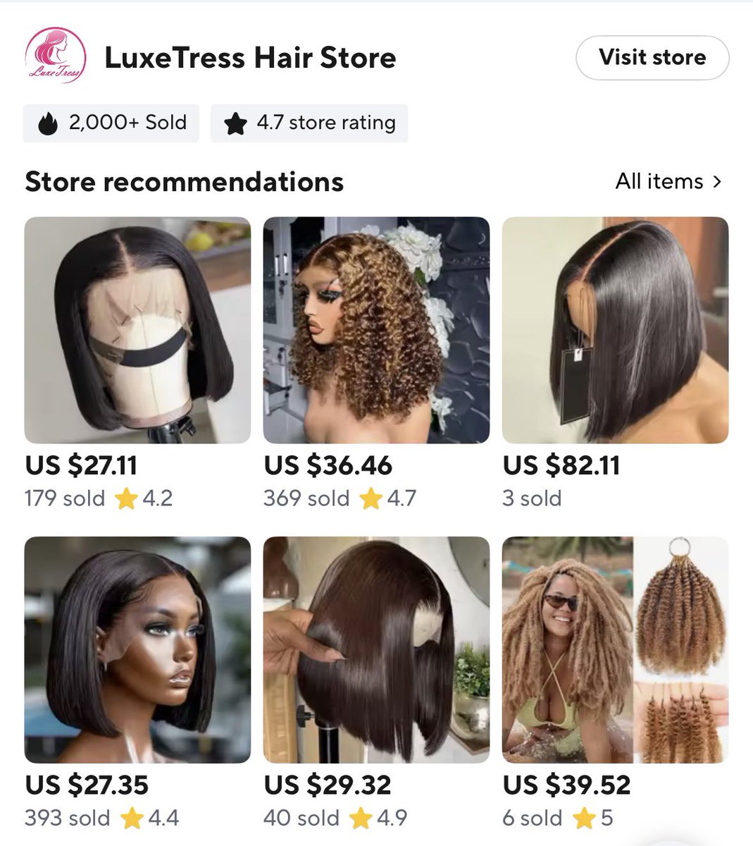 Justwandyy's tweet photo. If you shop on AliExpress, these are 4 stores I’ve found with really good human hair wigs starting from $19 😭 https://t.co/EWZKizKDx6