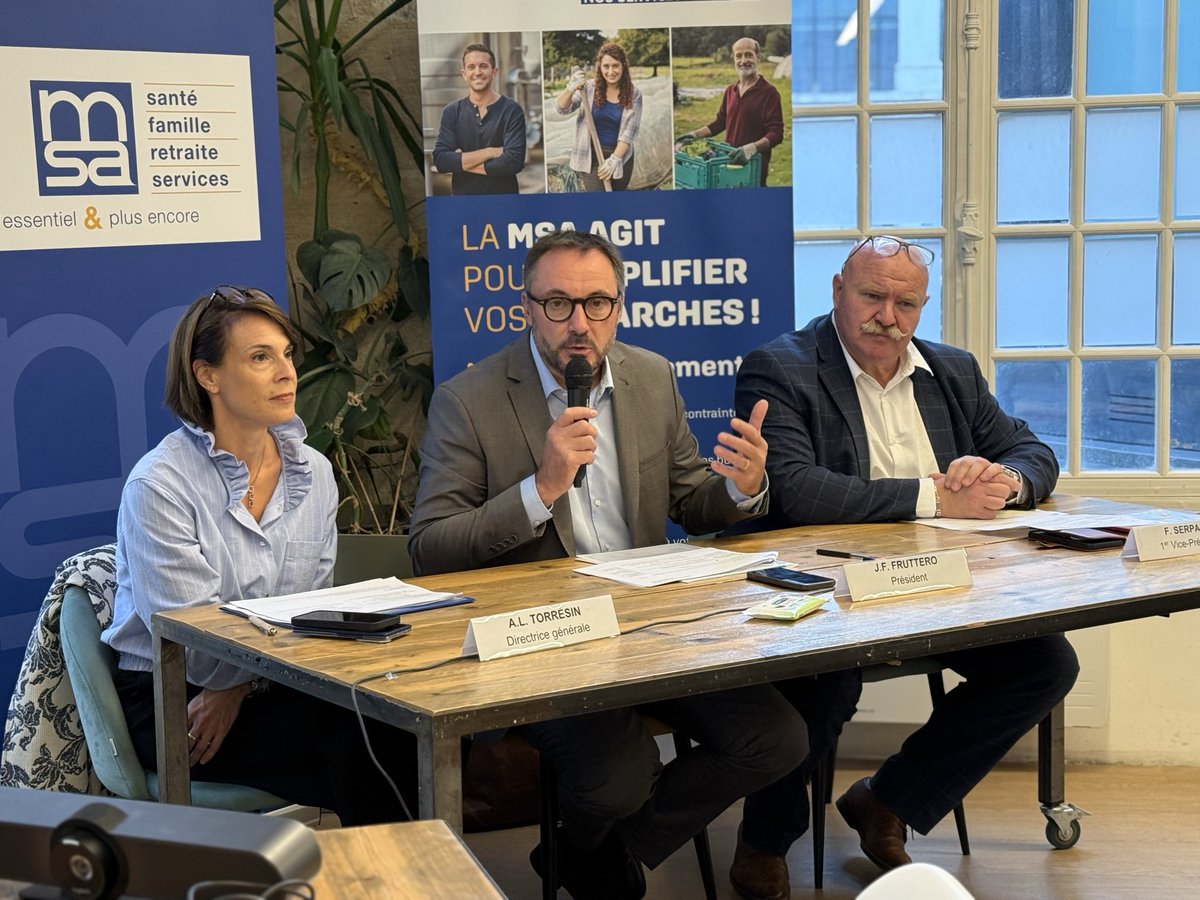 lebimsa's tweet photo. [Conférence de presse MSA]
Retour sur les conséquences des crises de l’été sur le monde agricole et l’accompagnement de la MSA. « Toutes nos caisses sont concernées, et ont mis en place des actions sur le terrain » https://t.co/TrWqs872RC
