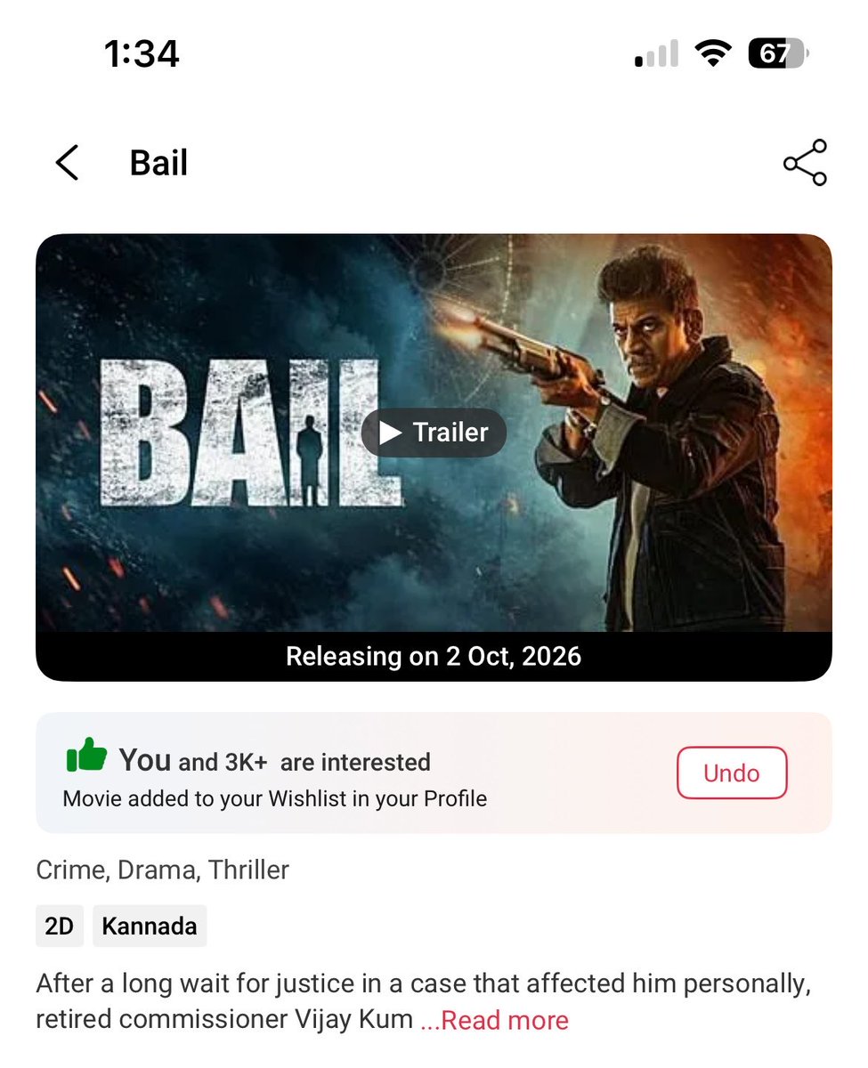 RanadheeraGowda's tweet photo. Please show your interest for our Kannada movie #Bail on BMS 

Still two days left for release https://t.co/Bh4on1JVZd