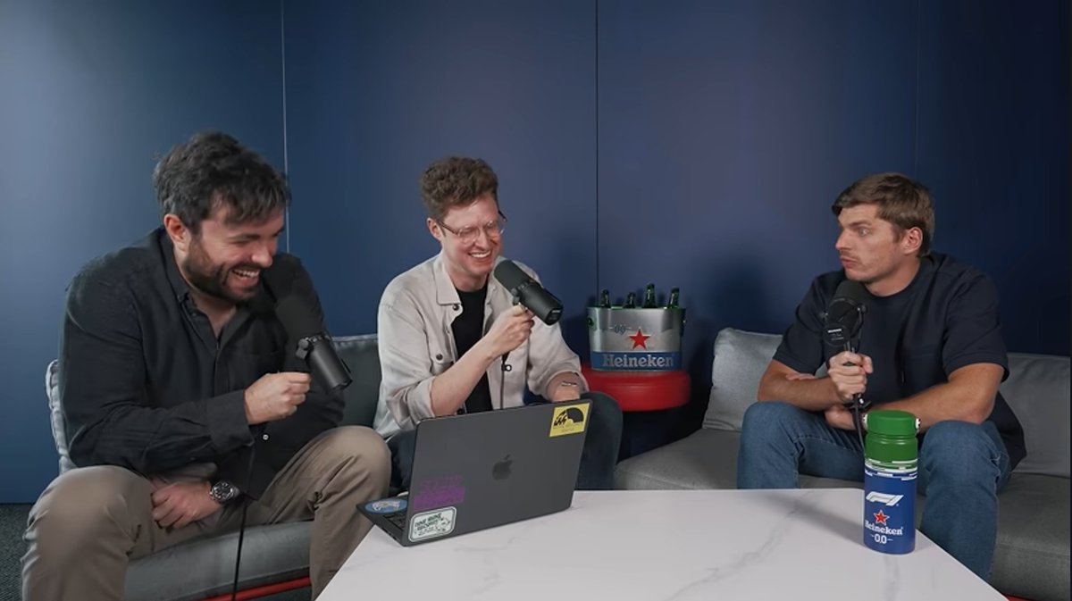 Aperta's tweet photo. If you could change one rule about F1, what would it be and why?

Max: The engine. 

*Matt and Tommy burst out laughing* 

Max: Back to a V8. It fixes so many things. It's so much better in every single scenario. https://t.co/10p8vrsstu