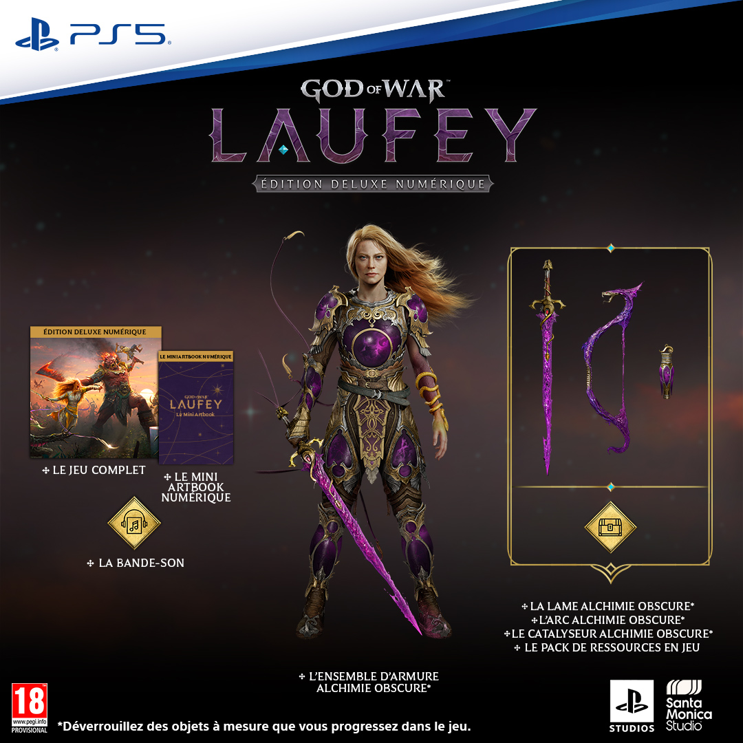 PlayStationFR's tweet photo. Les précommandes de God of War Laufey sont ouvertes avec :
• L'Édition Standard : https://t.co/NIjTGTkah9
• L'Édition Deluxe Numérique : https://t.co/dTCbPSa42U

Le jeu sera disponible le 16 février, exclusivement sur PS5. https://t.co/tb3LbQh9qK