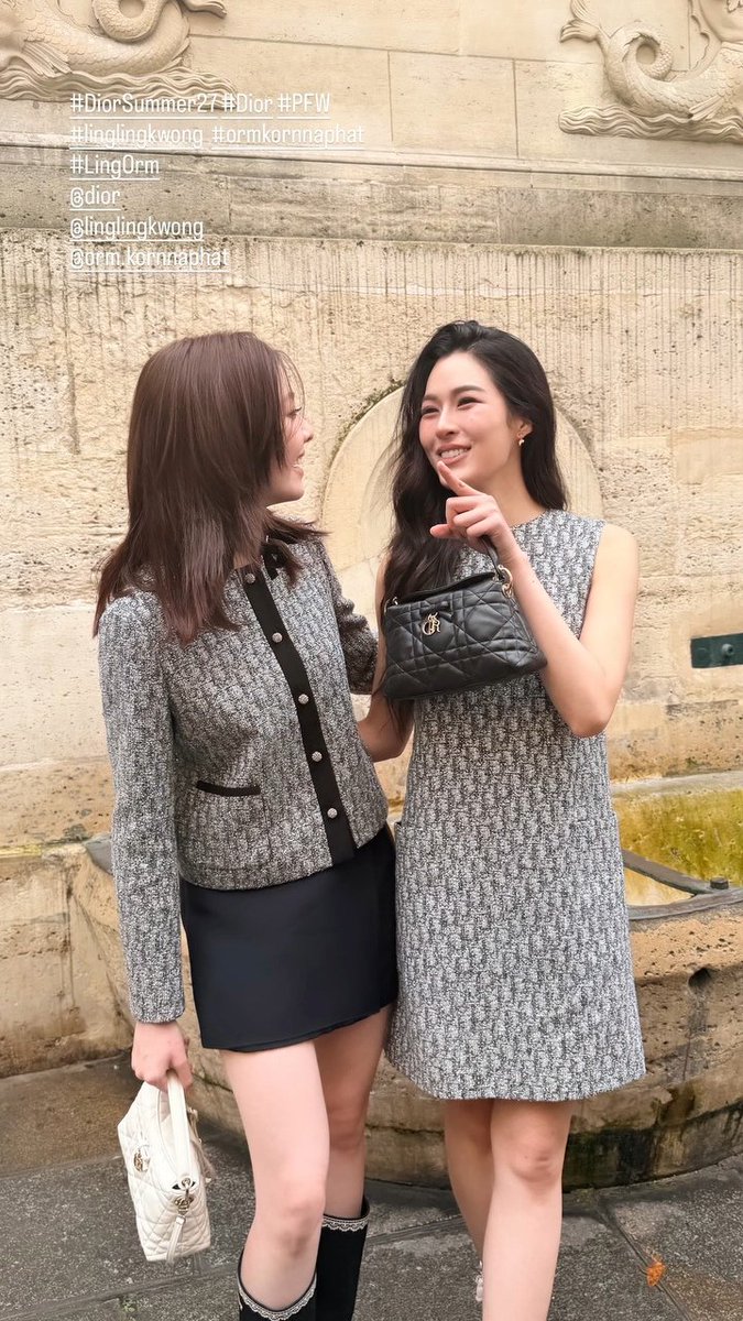 LingOrm_BH's tweet photo. Dior Summer 2027 feels even more special with the sweetest LingOrm moments in Paris. 🤍🌷🥰

Cr. story ig : bookypimploy 

#LinglingKwong #OrmKornnaphat
#LingOrmDiorSummer27 #LingOrm
#Dior #DiorSummer27 #PFW https://t.co/sqAAFPuH4P