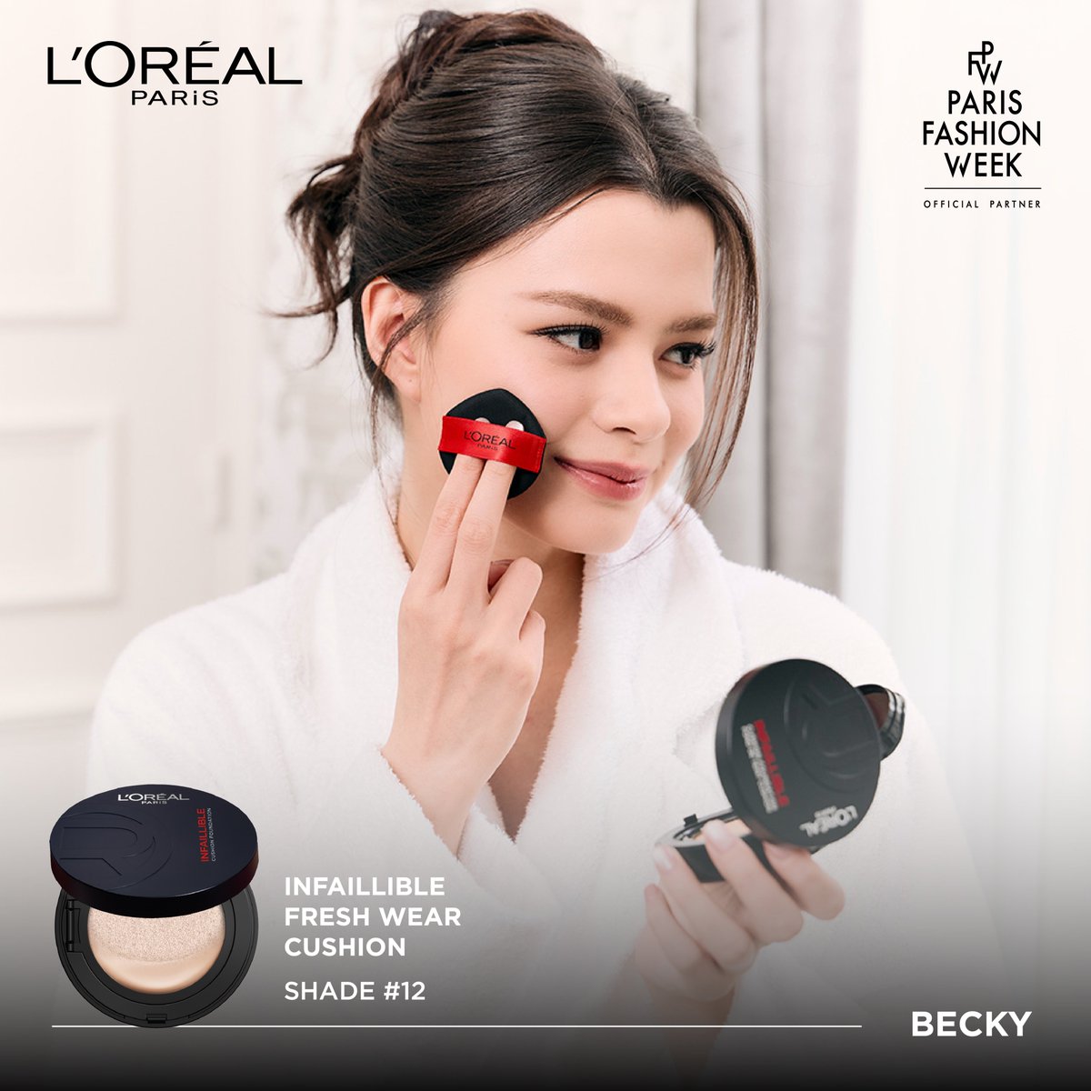 LOrealParisTH's tweet photo. 𝐁𝐞𝐟𝐨𝐫𝐞 𝐭𝐡𝐞 𝐫𝐮𝐧𝐰𝐚𝐲 𝐰𝐢𝐭𝐡 @AngelssBecky ✨

พาส่องลุคสุดแกลมของ ‘เบ็คกี้ รีเบคก้า’ ที่เปล่งประกายบนรันเวย์ 𝑳𝒆 𝑫é𝒇𝒊𝒍é 𝑳’𝑶𝒓é𝒂𝒍 𝑷𝒂𝒓𝒊𝒔 𝟐𝟎𝟐𝟔 พร้อมคอมพลีตเมคอัพลุคด้วย L’Oréal Paris

𝐆𝐞𝐭 𝐭𝐡𝐞 𝐥𝐨𝐨𝐤 💫
🤍 InfaillibleFresh Wear Cushion #12
🛒 ชอปเลย: https://t.co/J0WemsLg50
🤍 Infallible Laque Resistance #605 + #607
🛒 ชอปเลย: https://t.co/uk93zh4sn5
🤍 Telescopic Extensionist Waterproof Mascara
🛒 ชอปเลย: https://t.co/8cMZnhU7ec
🤍 Infaillible3-Second Setting Mist
🛒 ชอปเลย: https://t.co/0tViXuV9u6

#LEDEFILELOREALPARIS #WALKYOURWORTH
#WORTHIT #LOREALPARISMAKEUP #Makeup