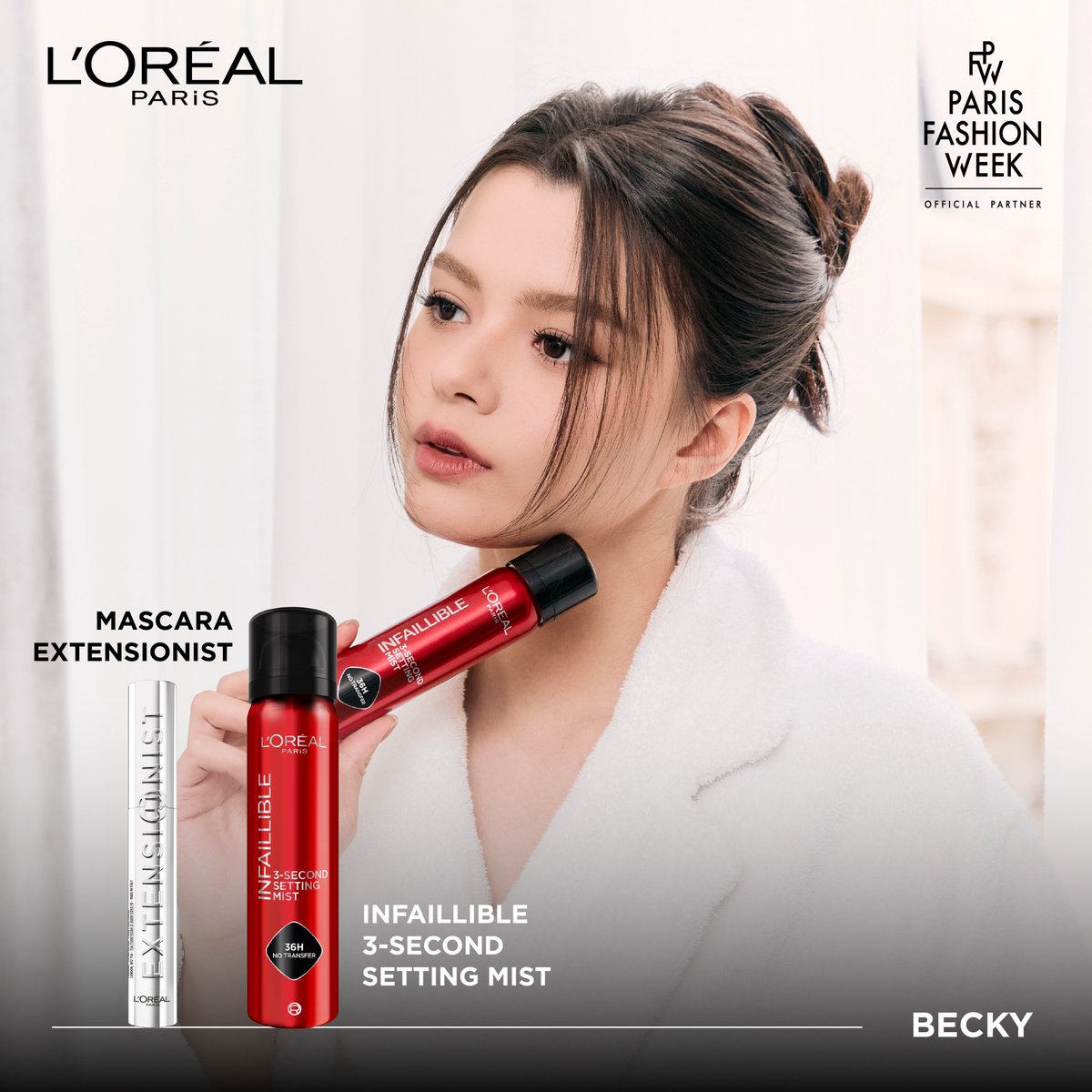 LOrealParisTH's tweet photo. 𝐁𝐞𝐟𝐨𝐫𝐞 𝐭𝐡𝐞 𝐫𝐮𝐧𝐰𝐚𝐲 𝐰𝐢𝐭𝐡 @AngelssBecky ✨

พาส่องลุคสุดแกลมของ ‘เบ็คกี้ รีเบคก้า’ ที่เปล่งประกายบนรันเวย์ 𝑳𝒆 𝑫é𝒇𝒊𝒍é 𝑳’𝑶𝒓é𝒂𝒍 𝑷𝒂𝒓𝒊𝒔 𝟐𝟎𝟐𝟔 พร้อมคอมพลีตเมคอัพลุคด้วย L’Oréal Paris

𝐆𝐞𝐭 𝐭𝐡𝐞 𝐥𝐨𝐨𝐤 💫
🤍 InfaillibleFresh Wear Cushion #12
🛒 ชอปเลย: https://t.co/J0WemsLg50
🤍 Infallible Laque Resistance #605 + #607
🛒 ชอปเลย: https://t.co/uk93zh4sn5
🤍 Telescopic Extensionist Waterproof Mascara
🛒 ชอปเลย: https://t.co/8cMZnhU7ec
🤍 Infaillible3-Second Setting Mist
🛒 ชอปเลย: https://t.co/0tViXuV9u6

#LEDEFILELOREALPARIS #WALKYOURWORTH
#WORTHIT #LOREALPARISMAKEUP #Makeup