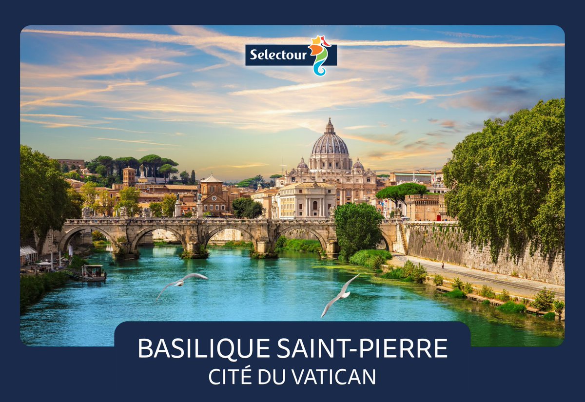 Selectour's tweet photo. LE SAVIEZ-VOUS ? ⛪✨

La basilique Saint-Pierre est l’un des monuments emblématiques du Vatican.

Construite à partir du XVIᵉ siècle, elle porte l’empreinte de grands artistes comme Michel-Ange, Bramante et Bernin. 🎨

🔗 Découvrez nos séjours : https://t.co/rXAi9EZyGU https://t.co/qJHnvIo8xZ