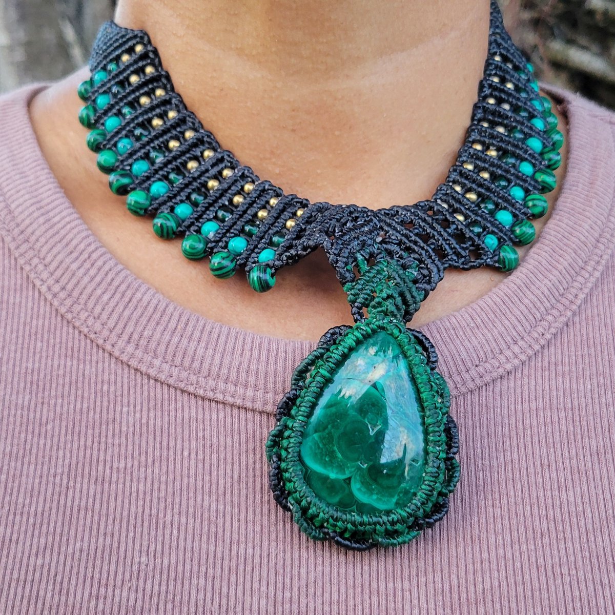 PhreshyThiNG's tweet photo. This piece takes some inspiration from ancient Mesoamerican designs, a fitting tribute during Native American Heritage Month. Malachite was sacred to many ancient cultures, including the Aztecs and Mayans, who saw it as a symbol of protection, https://t.co/M3aIdsrxSE
