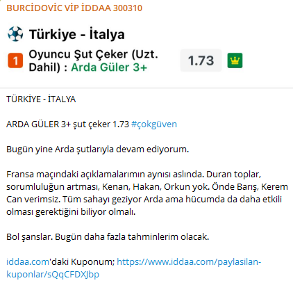 burcidovic's tweet photo. 📢 İDDAA VIP GRUBUM HAKKINDA HATIRLATMA 

Tam 1 senedir devam ettiğim bir iddaa tahminlerimi paylaştığım iddaa bayi grubum var. Her gün aktif olarak yüksek güvenli tahminlerimi bu grupta paylaşıyorum. Katılım tamamen ücretsiz olup kayıtlı iddaa bayinizi benim iddaa bayim ile değiştirmeniz gruba katılım için yeterli.

Görsellerde eklediklerim yalnızca dün gece grupta kazandığımız 4 kupon.

Telegram veya buradan özel mesaj yoluyla bana ulaşabilir, grubuma katılabilirsiniz. 
https://t.co/a35w3jJucv