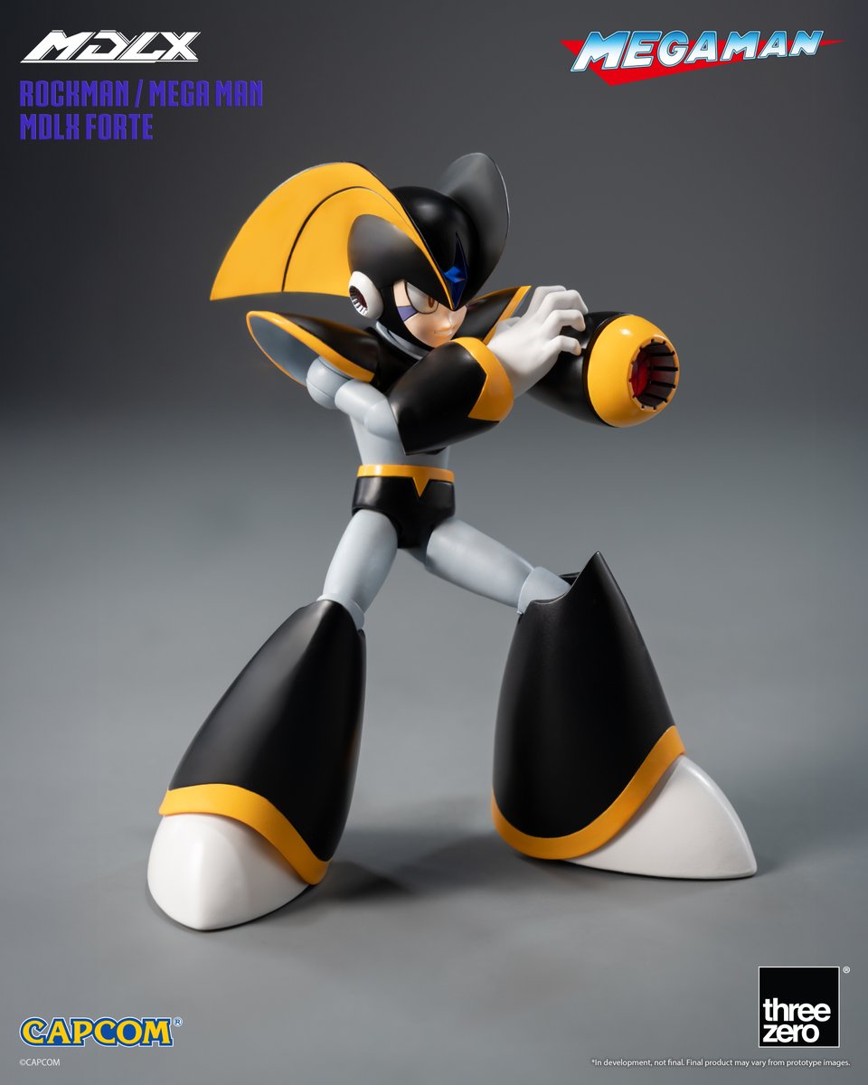 threezeroHK's tweet photo. 【Pre-order the MDLX Forte now!】

MDLX Forte Standard and Special Edition figures are now available for pre-order. The Standard Edition is available via the threezero Store, threezero Tmall, and authorized retailers worldwide. The Special Edition upgrades the Plasma Projectile Effect piece from two-shot to three-shot, available only through the threezero Store and threezero Tmall.

Forte’s armor showcases a sleek black color scheme with striking yellow accents, exuding a powerful presence as Mega Man’s rival. Paired with the iconic orange-and-black arched wings on his head, the design delivers a bold, aggressive silhouette.

©CAPCOM

※ This item is available worldwide, excluding Cuba, Iran, “North Korea”, DPRK, Syria, Crimea, Sevastopol, Russia, Venezuela, Belarus, Donetsk, Luhansk, Ukraine, Zaporizhzhia, and Kherson.
※ In development. Final product may vary from promotional images.

SRP: 52 USD / 380 RMB / 410 HKD / 8,450 JPY

https://t.co/nVbf43nahs
https://t.co/uuF7HHMnNi

#threezero #MegaMan #Rockman #Forte #MDLX
