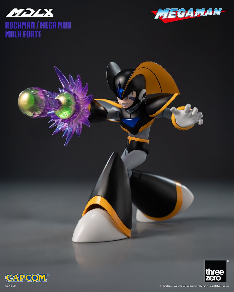 threezeroHK's tweet photo. 【Pre-order the MDLX Forte now!】

MDLX Forte Standard and Special Edition figures are now available for pre-order. The Standard Edition is available via the threezero Store, threezero Tmall, and authorized retailers worldwide. The Special Edition upgrades the Plasma Projectile Effect piece from two-shot to three-shot, available only through the threezero Store and threezero Tmall.

Forte’s armor showcases a sleek black color scheme with striking yellow accents, exuding a powerful presence as Mega Man’s rival. Paired with the iconic orange-and-black arched wings on his head, the design delivers a bold, aggressive silhouette.

©CAPCOM

※ This item is available worldwide, excluding Cuba, Iran, “North Korea”, DPRK, Syria, Crimea, Sevastopol, Russia, Venezuela, Belarus, Donetsk, Luhansk, Ukraine, Zaporizhzhia, and Kherson.
※ In development. Final product may vary from promotional images.

SRP: 52 USD / 380 RMB / 410 HKD / 8,450 JPY

https://t.co/nVbf43nahs
https://t.co/uuF7HHMnNi

#threezero #MegaMan #Rockman #Forte #MDLX