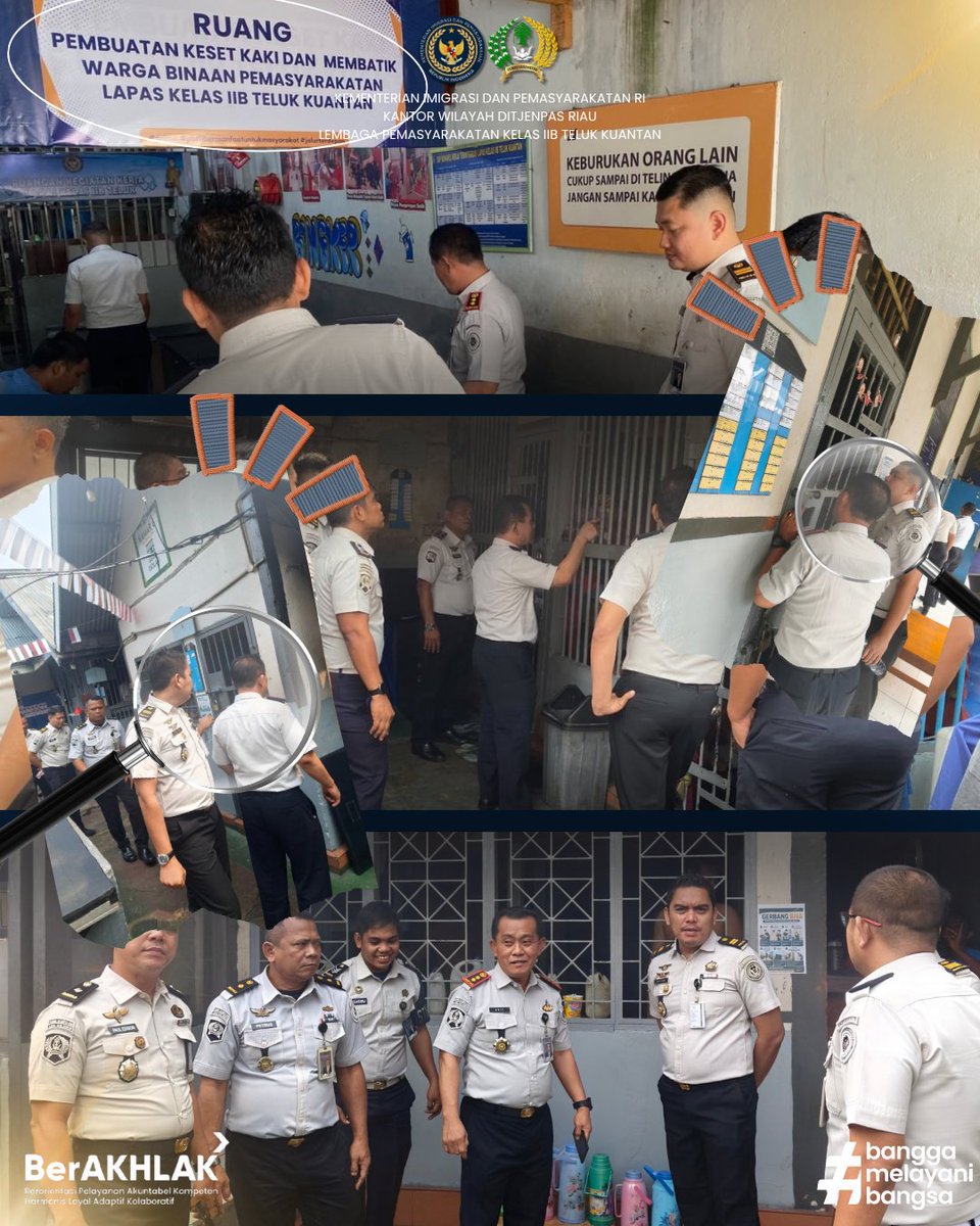 HumasLapasTelku's tweet photo. Pastikan Keamanan, Kalapas Bersama Jajaran Kontrol Blok Hunian

Teluk Kuantan — Kepala Lembaga Pemasyarakatan Kelas IIB Teluk Kuantan bersama jajaran melaksanakan kontrol langsung ke area blok hunian warga binaan sebagai upaya memastikan situasi keamanan dan ketertiban. https://t.co/QREvdsUQku