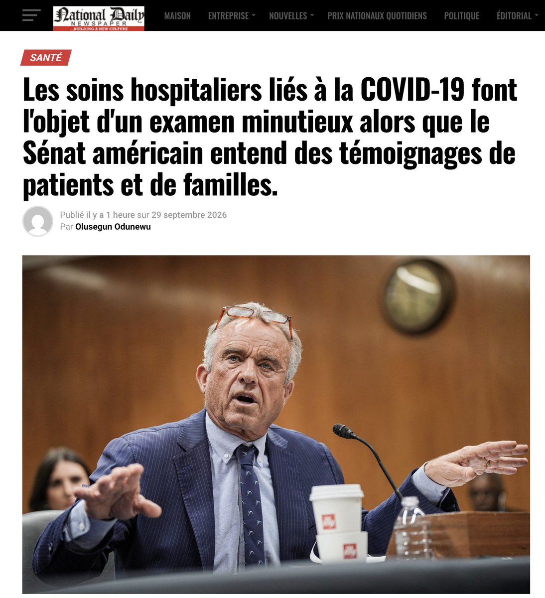 silvano_trotta's tweet photo. Les médias ne vont pas en parler : salle comble au Sénat américain pour une table ronde organisée par le sénateur Ron Johnson sur les soins hospitaliers lors du Covid. Nous, on n'oublie rien, et on veut aussi que cela se produise en France.  

Les récits portaient principalement sur les protocoles hospitaliers pendant la "pandémie" :

- Exclusion des familles des décisions et des visites.
- Pression pour l’intubation.
- Administration de remdesivir malgré des contre-indications ou sans consentement.
- Refus ou sabotage de traitements demandés (dont l’ivermectine dans certains cas).
- Licenciements de soignants qui contestait les protocoles.
- Patients déclarés « incurables » puis qui ont survécu une fois sortis de l’hôpital.

Parmi les témoignages relayés : Brad Seiler a raconté avoir dû affronter l’administration hospitalière et la police pour sortir sa femme Gail, que l’on disait mourante sous 24 heures. Elle a survécu chez elle. D’autres ont parlé de proches décédés après intubation ou après avoir reçu certains protocoles, et d’infirmières licenciées pour avoir plaidé pour d’autres traitements.

Johnson a diffusé l’événement en direct sur son compte X, Rumble et Facebook. Benny Johnson, présent sur place, a ensuite partagé plusieurs extraits de témoignages individuels, dont celui de Seiler.