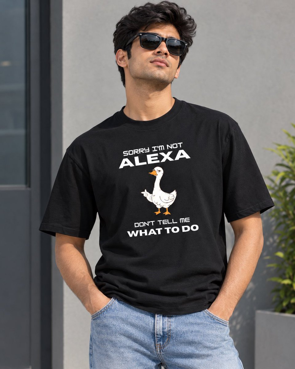 pandapawsin's tweet photo. Tired of your manager treating you like their personal assistant? 🛑 

Let the duck do the talking and unplug from the noise with our "Not Alexa" tee. 🦆 

Set your boundaries in style - Shop Now : https://t.co/Ic005ysc15 🛍️

#WearYourWords #WearYourAttitude #Urbanwear https://t.co/l1x4Z0wbcQ