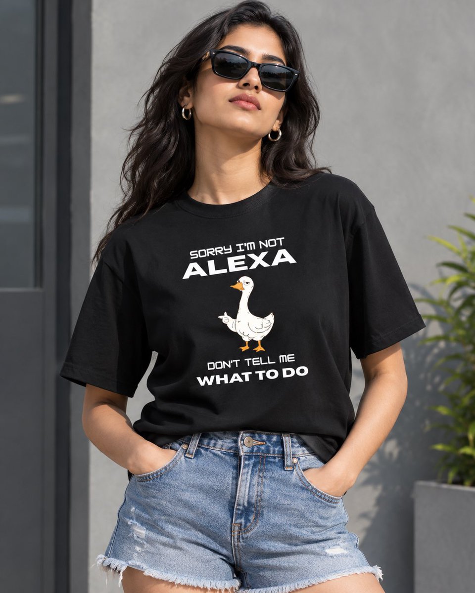 pandapawsin's tweet photo. Tired of your manager treating you like their personal assistant? 🛑 

Let the duck do the talking and unplug from the noise with our "Not Alexa" tee. 🦆 

Set your boundaries in style - Shop Now : https://t.co/Ic005ysc15 🛍️

#WearYourWords #WearYourAttitude #Urbanwear https://t.co/l1x4Z0wbcQ