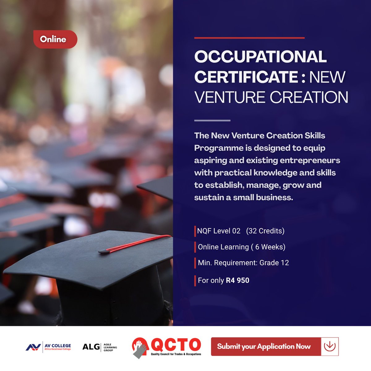 _AVCOLLEGE's tweet photo. Your business idea deserves more than just a plan - The Occupational Certificate: New Venture Creation is here to take you from aspiring hustler to established business owner. 

✅ All for ONLY R4 950

Start learning now: https://t.co/4VFTOb4kzR https://t.co/nB89USZZ6Z