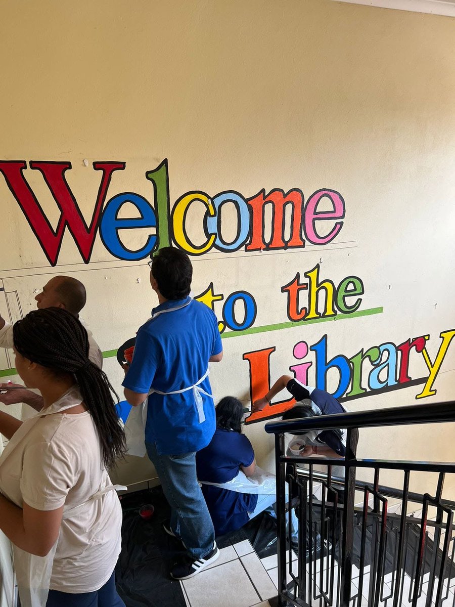 forgoodSA's tweet photo. A blank wall can become a maths or geography lesson. CEEP helps volunteer teams turn learning spaces into educational murals. What would you paint on a classroom wall? https://t.co/1hS5PyS403 #literacymonth https://t.co/lnaqvtX2Q3