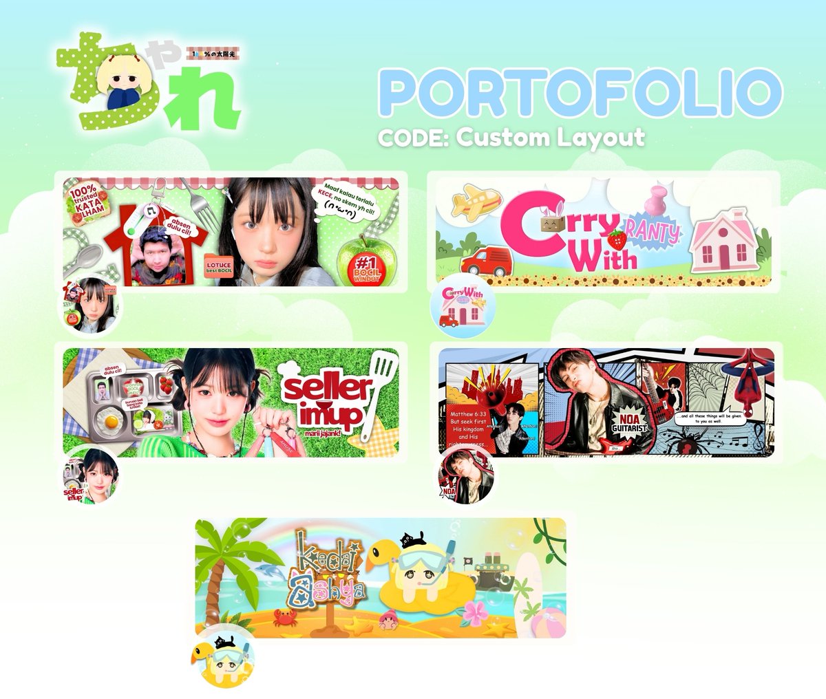 tsuzuumee's tweet photo. help repOst? danke sO muchie :3

hai-halO halO! aku udah open layout by request dan sponsoran untuk bulan oktober! >___< +++ aku juga udah open slot buat custom yaaah :3 yang mau jajan bisa liat kalender, katalog, dan portofolio custom dibawah! or u can hit me up! 😎🚀

#zonauang https://t.co/b6jBfvD4uN