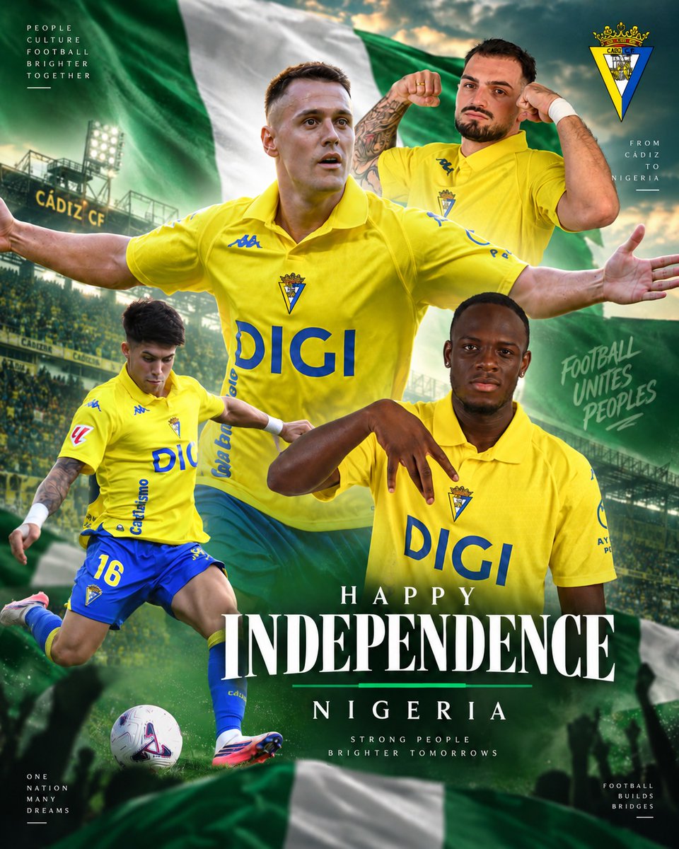 Cadiz_CFNG's tweet photo. 🇳🇬💛 𝗛𝗮𝗽𝗽𝘆 𝗶𝗻𝗱𝗲𝗽𝗲𝗻𝗱𝗲𝗻𝗰𝗲 𝗱𝗮𝘆, 𝗡𝗶𝗴𝗲𝗿𝗶𝗮

#ThisIsCádiz https://t.co/UL15ZsFVZP