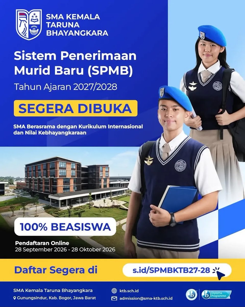 polres_madiun's tweet photo. SAATNYA WUJUDKAN CITA-CITA DI LINGKUNGAN PENDIDIKAN BERKUALITAS!
#SPMB2027 #SMAKemalaTarunaBhayangkara #KemalaTarunaBhayangkara #100PersenBeasiswa #BeasiswaPendidikan #PendidikanBerkualitas #SekolahUnggulan #GenerasiBhayangkara #TahunAjaran2027 #InfoPendidikan https://t.co/Q710VSCwfZ