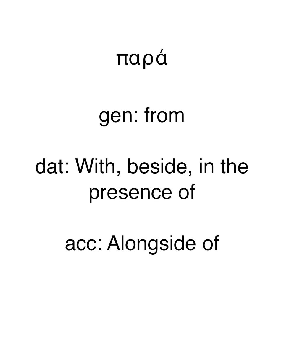 Kiwihopper's tweet photo. Preposition time! 

παρά

This was a mnemonic someone had submitted to Bill Mounce's vocab section on his website - I used his textbook for year 1 Greek and found it very helpful. 

#ancientgreek
#koine
#greeklanguage
#greek https://t.co/Xf3wjvmwIa