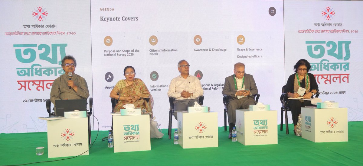 MRDIbd's tweet photo. The findings of the Bangladesh RTI Survey 2026 were presented today at the plenary session of the RTI Conference 2026. The findings show that awareness of the RTI Act increased from 7.7% in 2019 to 10.5% in 2025.

#RightToKnowDay #RTK #RTI #rti_forum #MRDI #SDG16 #Bangladesh https://t.co/ou3jxZYcsz