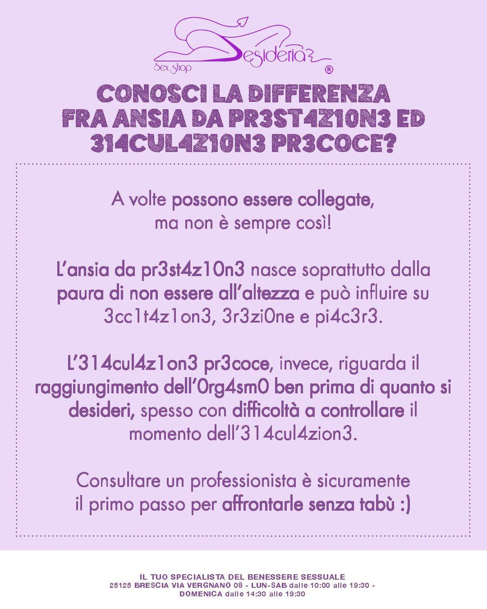 Desideriasex's tweet photo. Te lo sei perso?
E TU, LO SAPEVI?
Continua a seguirci, e compila il modulo per ottenere il buono di settembre👇
https://t.co/I7F89YoWly
#desideriasexshop #sexyshop #brescia #bresciaeprovincia #orariocontinuato #uomo #sexpositivity #tuttiigiorni #trasgressioni #passione #rubrica https://t.co/LVP6Kl6dcq