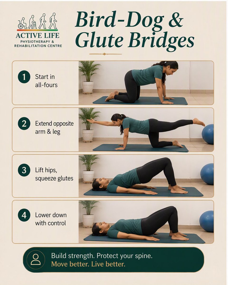 ALPhysioRehab's tweet photo. Recurring low back discomfort may involve poor deep-core activation and movement control. Evidence-based physiotherapy can help improve spinal support and movement quality.
π Active Life, Aliganj
π +91 74081 32604
#Physiotherapy #LowBackPain #CoreStrength #SpineHealth https://t.co/PBB5OZpA7G