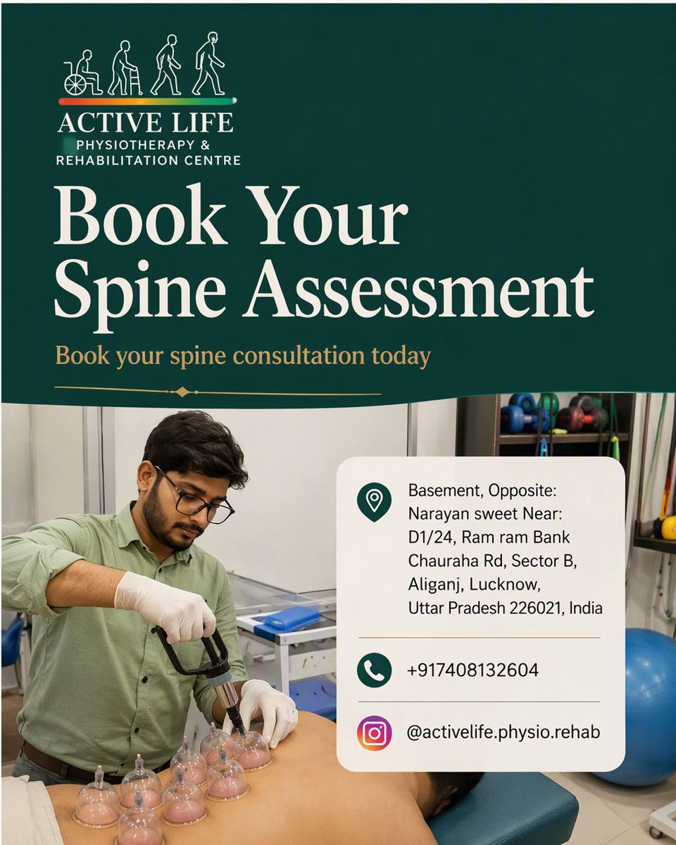 ALPhysioRehab's tweet photo. Recurring low back discomfort may involve poor deep-core activation and movement control. Evidence-based physiotherapy can help improve spinal support and movement quality.
π Active Life, Aliganj
π +91 74081 32604
#Physiotherapy #LowBackPain #CoreStrength #SpineHealth https://t.co/PBB5OZpA7G