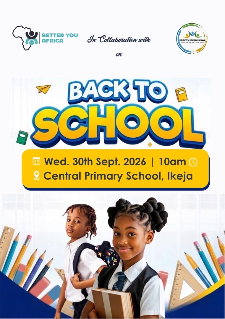 betteryouafrica's tweet photo. We are proud to partner with @eziokwufoundation, to equip students for success in the upcoming school year.
Your contribution can provide essential school supplies
Donate here 👉🏽- https://t.co/wGaOZY1FCn
#BackToSchool #EducationForAll #EmpowerYouth #NigeriaEdu https://t.co/Ug4cuVf95I