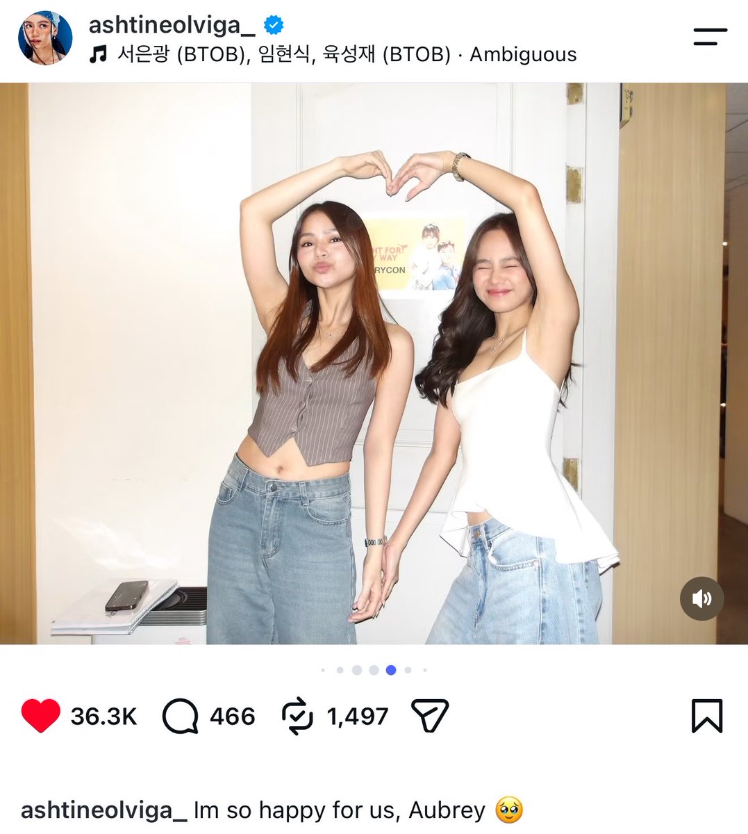 honeybunchAshy's tweet photo. “Im so happy for us, Aubrey” 🥹 - Ash 

Awwwwwww AshBrey fr!! 💖💖💖

#AshtineOlviga #AubreyCaraan https://t.co/vwz2MrFxmV