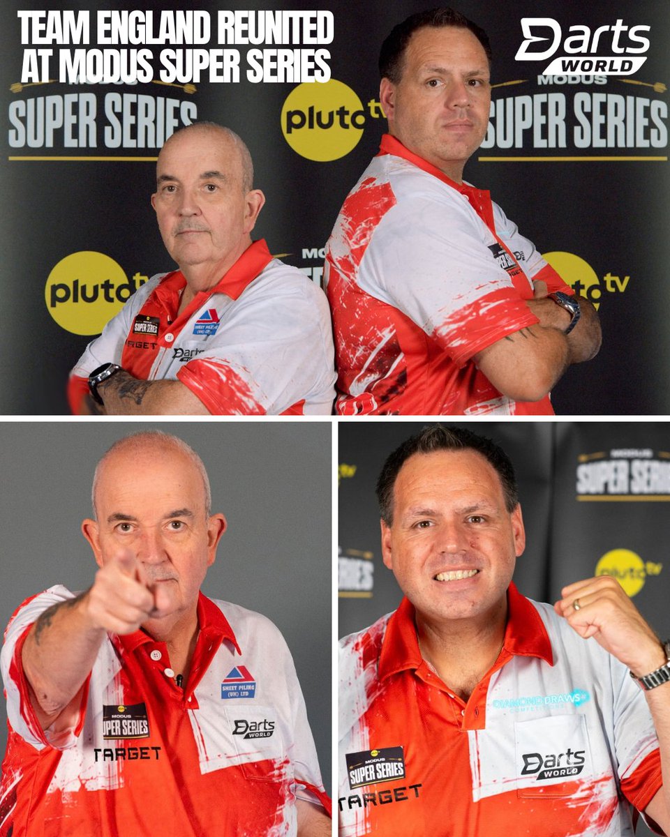 DartsWorldMedia's tweet photo. 🏴󠁧󠁢󠁥󠁮󠁧󠁿𝐓𝐞𝐚𝐦 𝐄𝐧𝐠𝐥𝐚𝐧𝐝 𝐑𝐞𝐮𝐧𝐢𝐭𝐞𝐝!
⚡️Taylor & Lewis To Make Surprise Return🎰

Phil Taylor and Adrian Lewis will sensationally pair up once more for Team England, as they take part in @MSSdarts International Pairs 4 week later this year.

The four-time PDC World Cup winners will attempt for more glory in Portsmouth, as their bid gets underway in November.

We will have exclusive interviews with both dropping later today!
