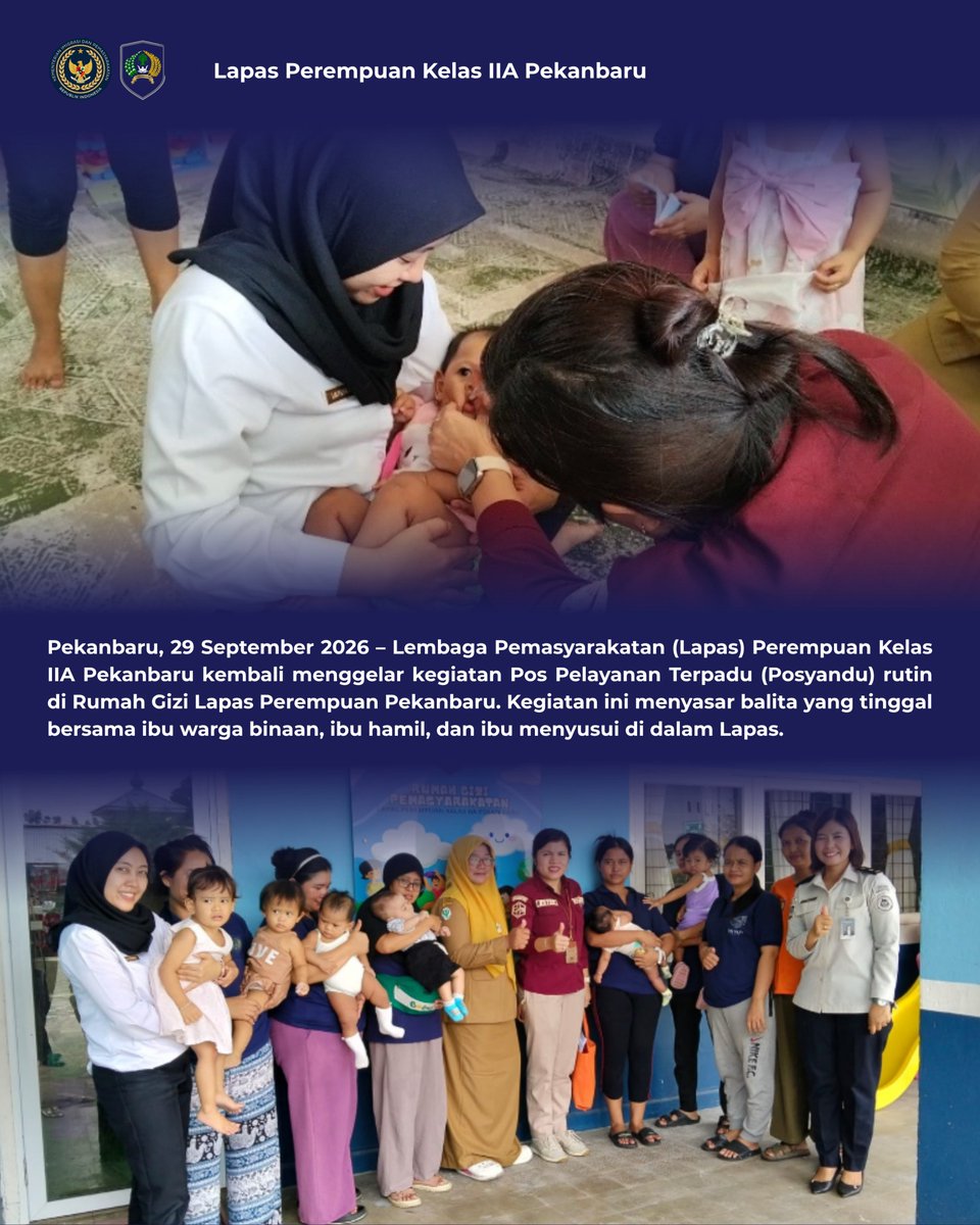 LppPku's tweet photo. Posyandu Rutin di Rumah Gizi Lapas Perempuan Pekanbaru, Wujudkan Pemenuhan Gizi Balita dan Ibu Binaan👩‍🍼✨ https://t.co/KFCftMxsIF