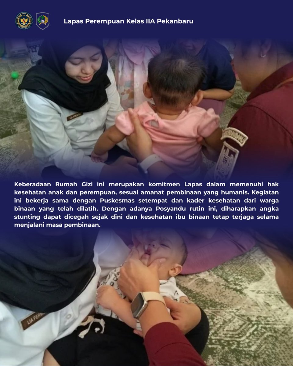 LppPku's tweet photo. Posyandu Rutin di Rumah Gizi Lapas Perempuan Pekanbaru, Wujudkan Pemenuhan Gizi Balita dan Ibu Binaan👩‍🍼✨ https://t.co/KFCftMxsIF