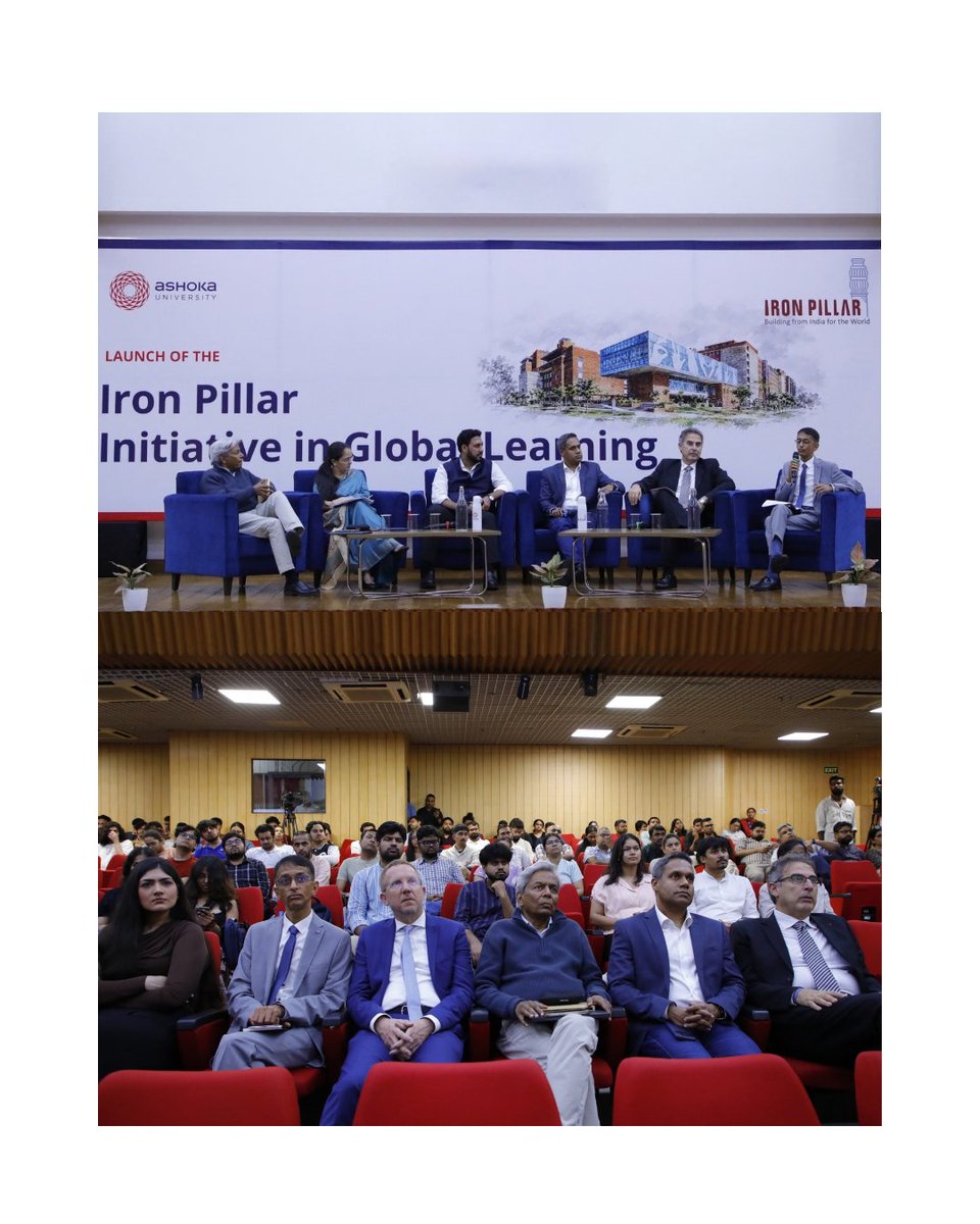 AshokaUniv's tweet photo. This was followed by a panel discussion on ‘Economics, Technology and Global Learning’, moderated by K. VijayRaghavan, and featuring Alain Bifani, Founder and Chair of the Board of Directors, Hemera; Anand Prasanna, Managing Partner, Iron Pillar; Sushant Palakurthi Rao, Managing Director, Global External Relations, Agility; Archish Mittal, Vice President, Iron Pillar and Co-Chair, IGL Advisory Council, Ashoka University; and Prachi Mishra, Dean, Rakesh Jhunjhunwala School of Economics and Finance and Professor of Economics at Ashoka University.

The initiative will build on Ashoka University’s existing portfolio of global internships, academic programmes, research opportunities, and public engagement initiatives, further expanding pathways for students to engage with international institutions, industry, policy, and emerging areas of knowledge.

(@PramathSinha, @AshishDhawanTCF, @rishikesha, @kvijayraghavan, @archishmittal, @Anand_IP, @PrinSciAdvOff, @GlobalAshoka)

#AshokaUniversity