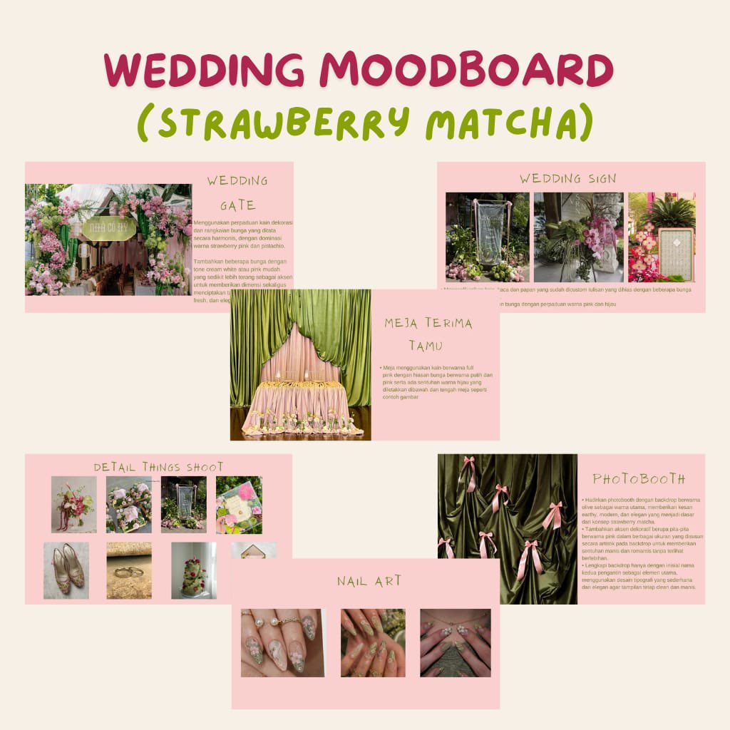 kindpickss's tweet photo. POV: kamu suka Strawberry Matcha dan sekarang kepikiran, “kalau dijadiin tema wedding lucu nggak ya?” 😭🍓🍵

Jawabannya: LUCU. Apalagi kalau warna, bunga, dan dekorasinya disusun dari awal biar tetap harmonis 🤍

editable di Canva ✨
👉🏻 https://t.co/3e3h0UciEb https://t.co/s2zZRvT00q