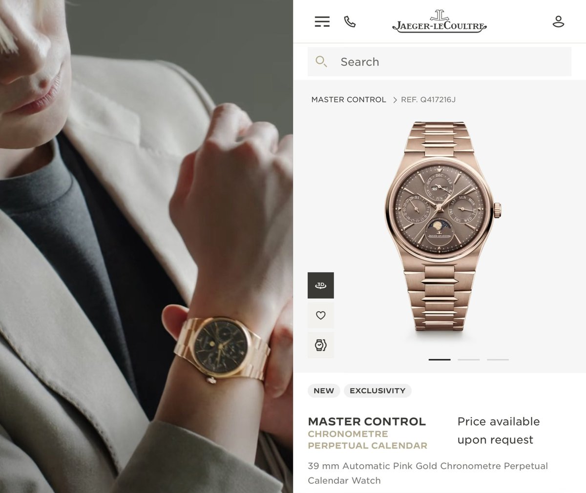 ellaellacw's tweet photo. Master Control Chronometre Perpetual Calendar Watch สี Pink gold ยังไม่เปิดราคาด้วยซ้ำแต่โฟ้ดได้ใส่แล้วอ่ะ ฮีเริ่ดจริง

#JaegerLeCoultre
#AUGUSTMAN #AUGUSTMANSG
#Fourthnattawat #โฟร์ทณัฐวรรธน์ https://t.co/941D563V3H