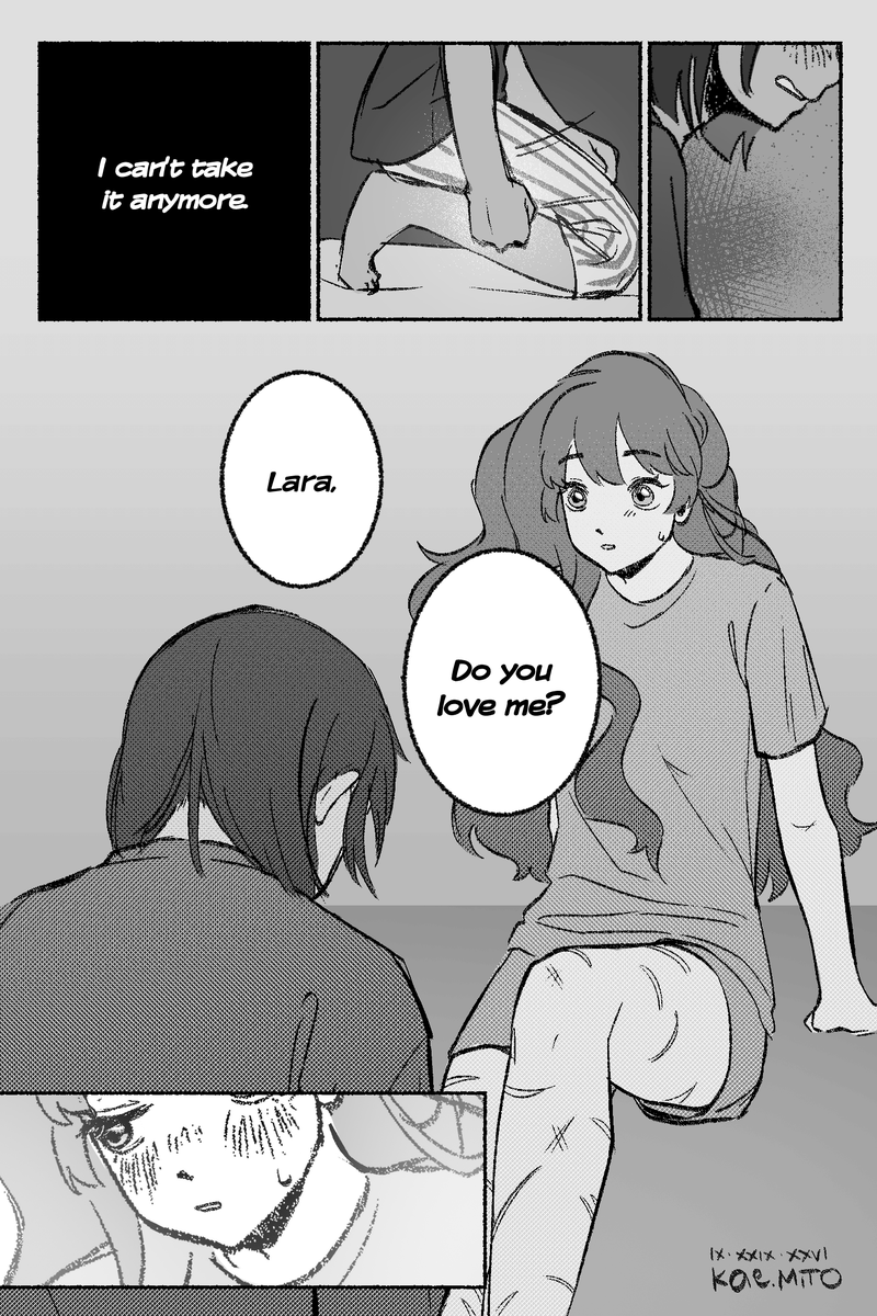 kae_miito's tweet photo. I drew a part of the confession scene in @rintubein 's laramari fic cuz it had me on such a chokehold 😭

#goodbyelara #さよならララ https://t.co/1FvwTgmNDY
